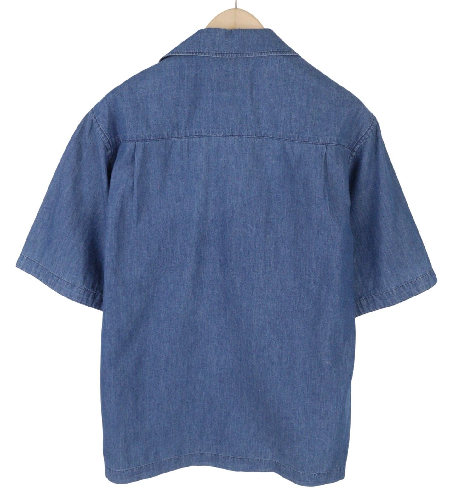 Scotch & Soda L Blue Denim Look Short Sleeve Shirt 88526 Size US L / EU 52-54 / 3 - 2 Thumbnail