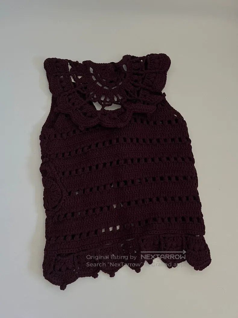 Japanese Brand Japanese Brand size F Crochet openwork vest, butterfly kni Size S / US 4 / IT 40 - 8 Thumbnail