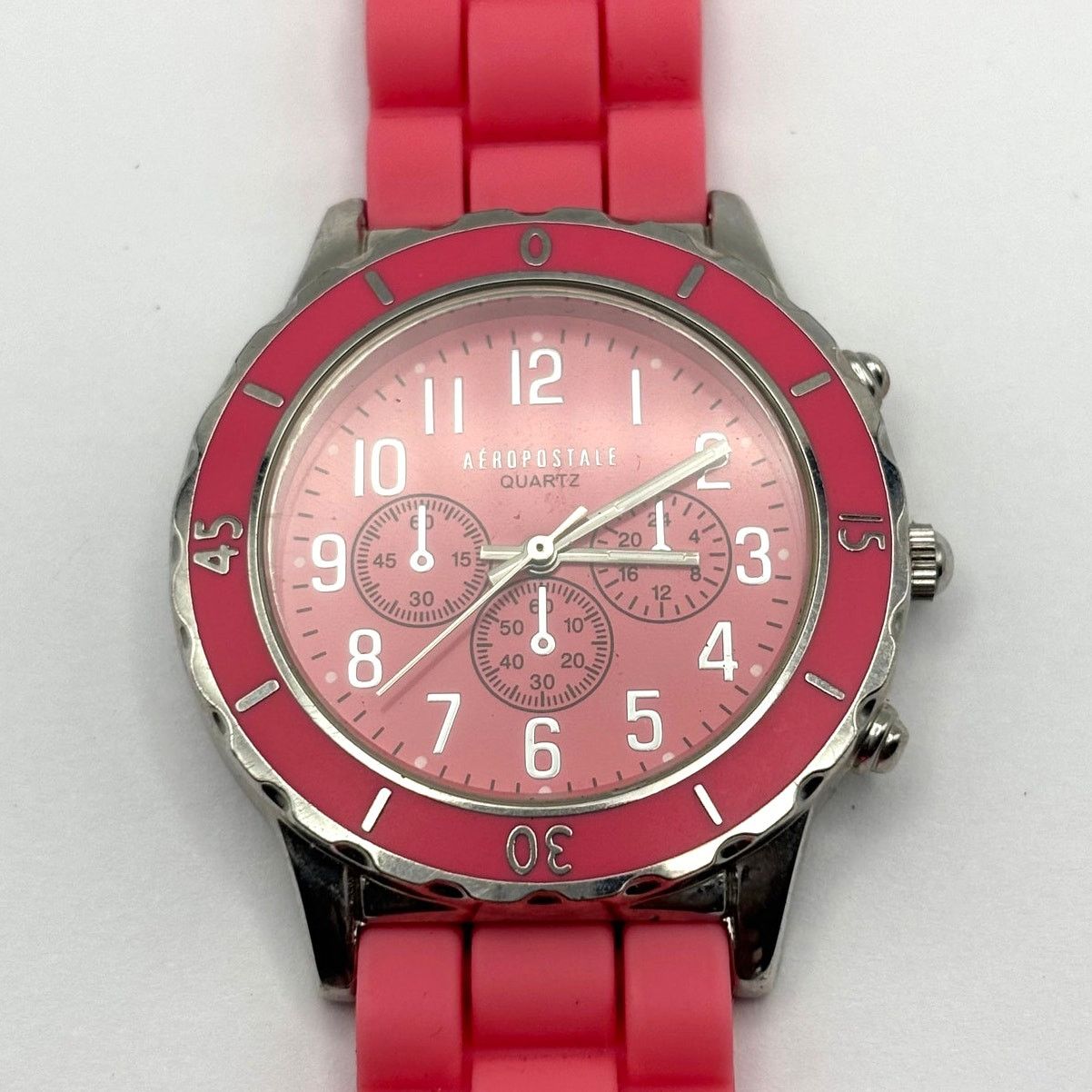 Aeropostale Silver & Pink Aeropostal Men's Watch Size ONE SIZE - 4 Thumbnail