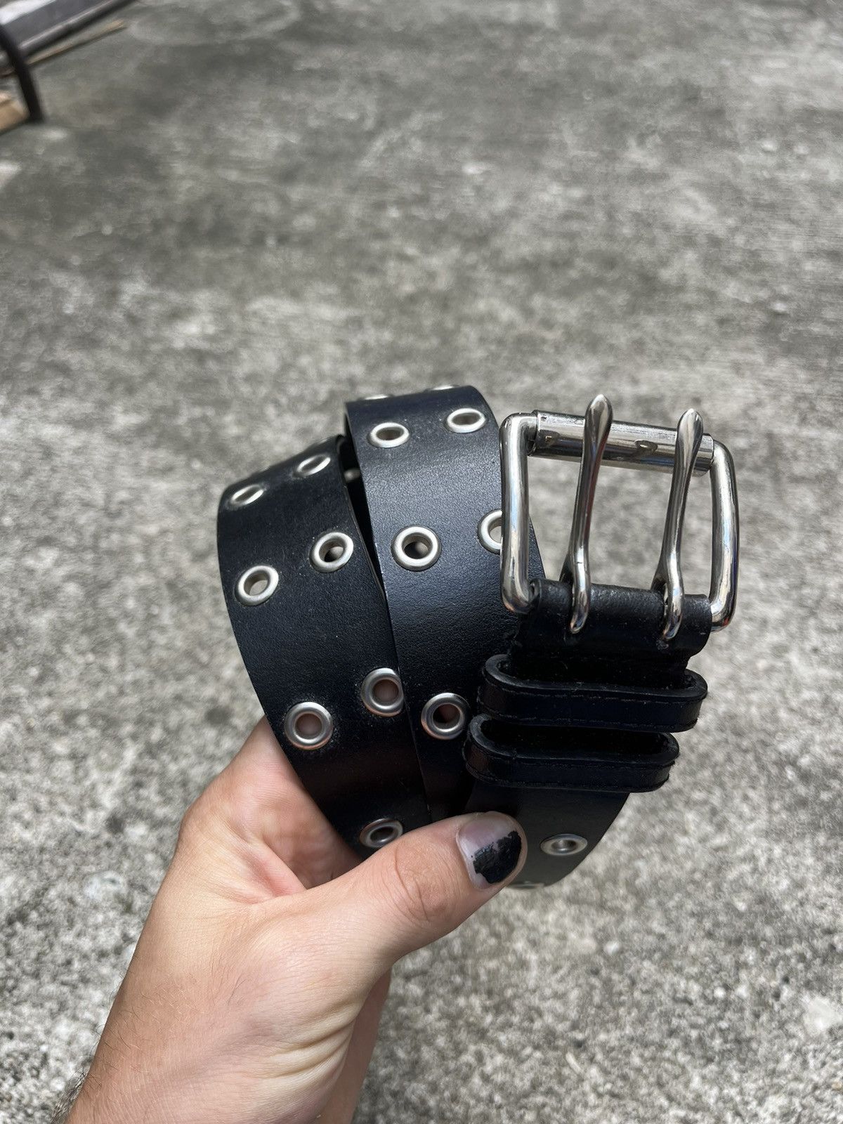 Other Black Metal Punk Scene Belt Double Ring Size ONE SIZE - 2 Thumbnail