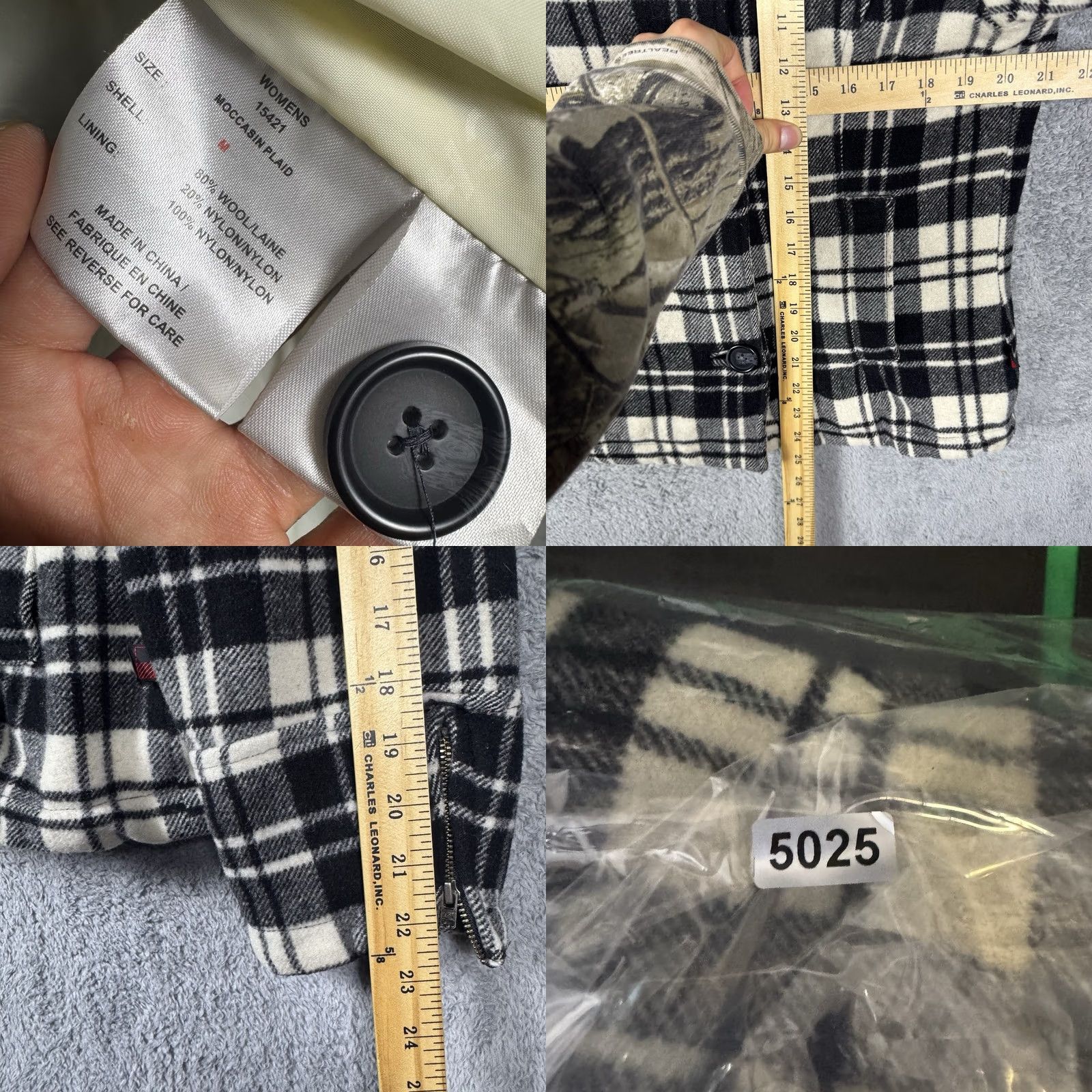 Vintage Woolrich Peacoat Women M Double Breasted Plaid Wool Jacket Winter 15421 Size M / US 6-8 / IT 42-44 - 9 Thumbnail