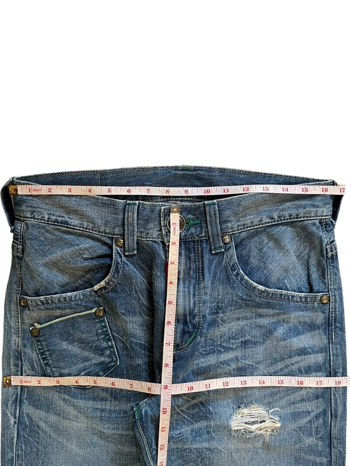 Edwin × Japanese Brand Vintage Japanese Edwin Selvedge Acid Wash Style Jeans Size US 33 - 12 Thumbnail