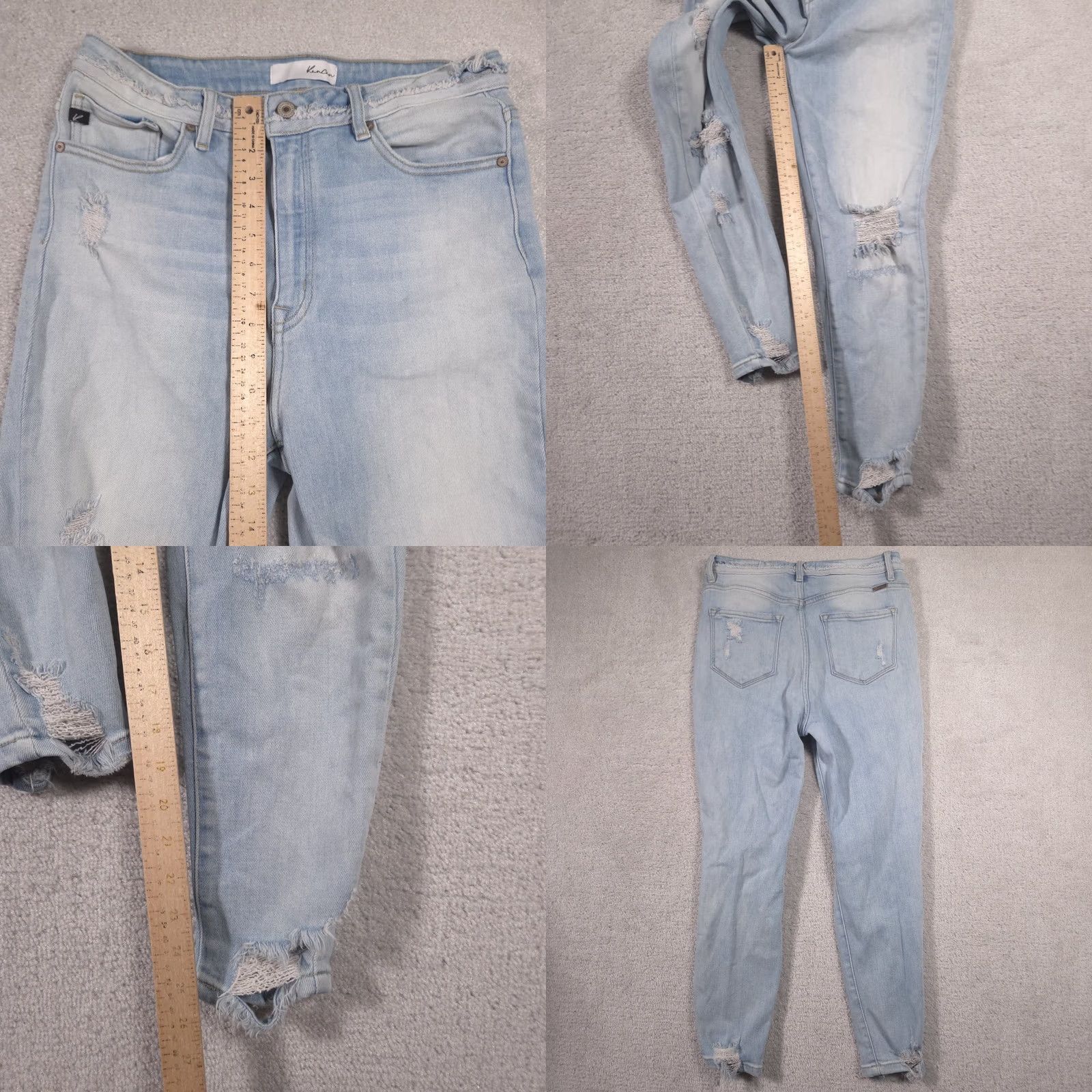 Vintage KanCan Jeans Womens 13/30 Blue Light Wash High Rise Distressed Ankle Jeans, Regular, Denim, 30 Inseam, 26 Inseam? Size 34" / US 12 / IT 48 - 8 Thumbnail