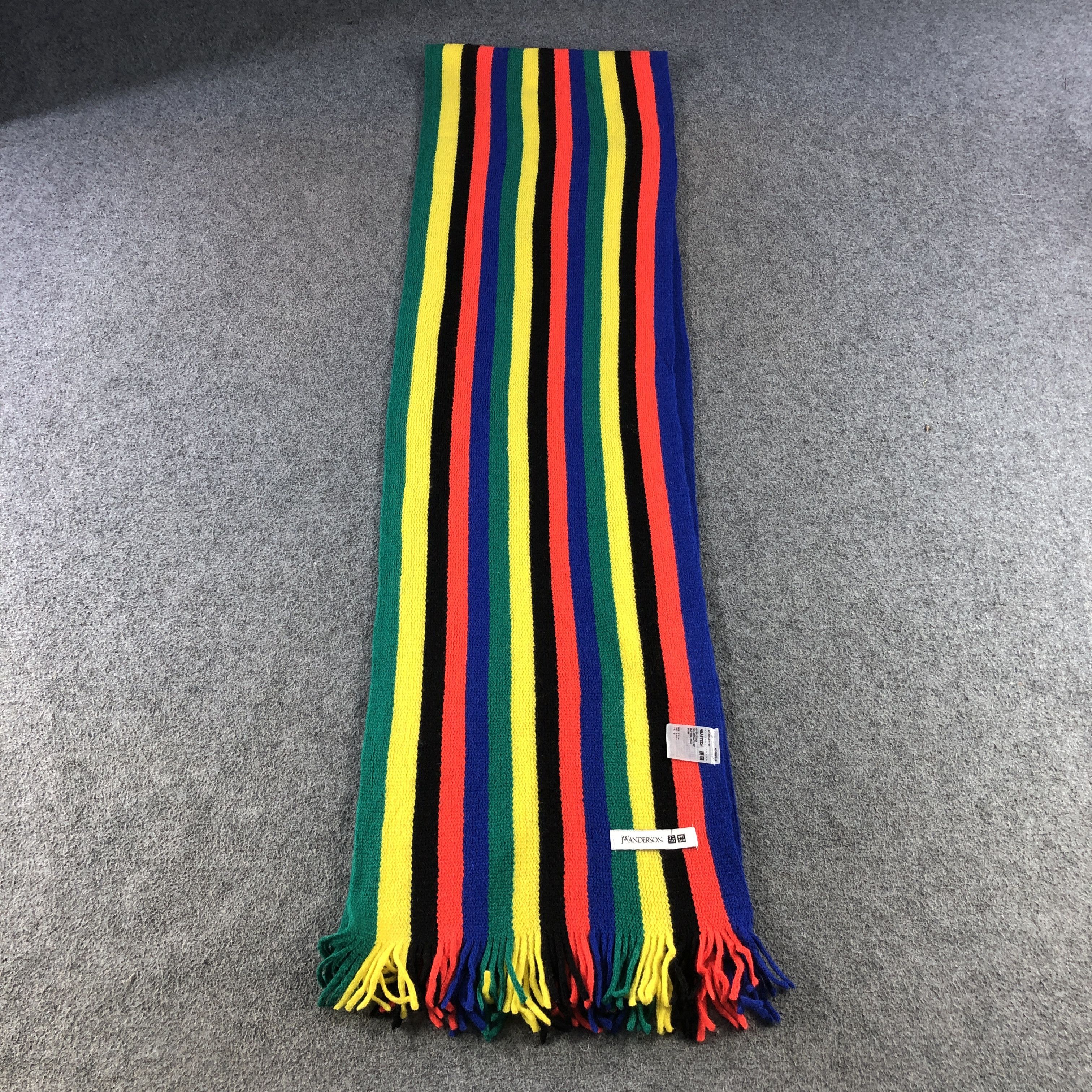 JW Anderson × Uniqlo J.W. Anderson Striped Wool Scarf Muffler Neckwear V2928 Size ONE SIZE - 2 Thumbnail