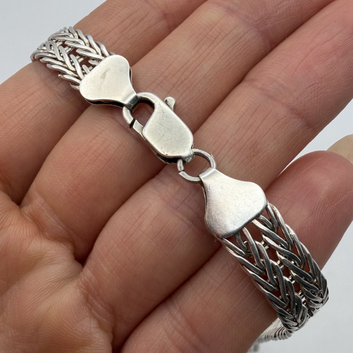 Sterling Silver Vintage Sterling Silver 925 Men's Jewelry Wheat Chain 50cm Size ONE SIZE - 8 Thumbnail