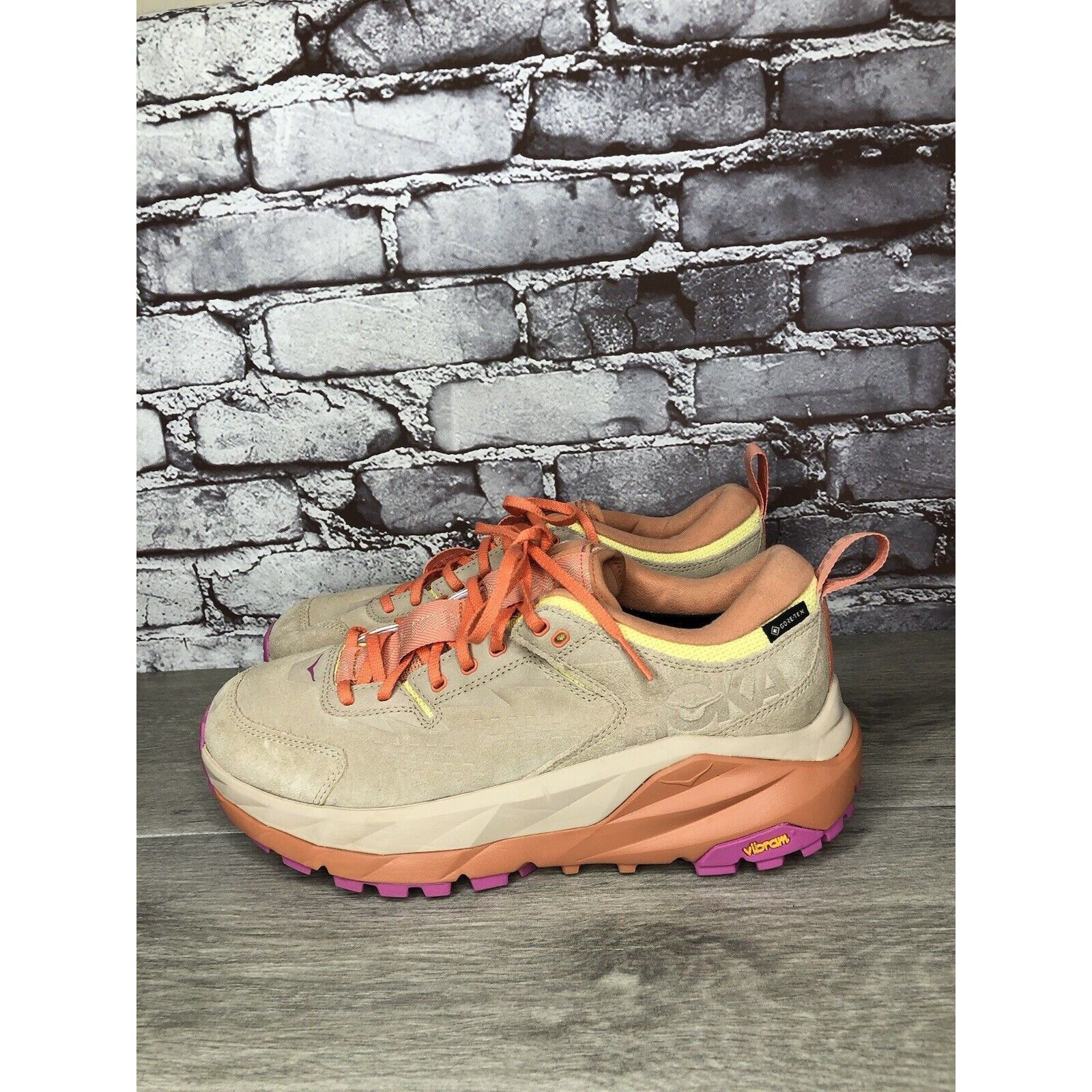 Hoka Kaha Low GTX Mental Health Hiking Sand Sun Baked Orange
