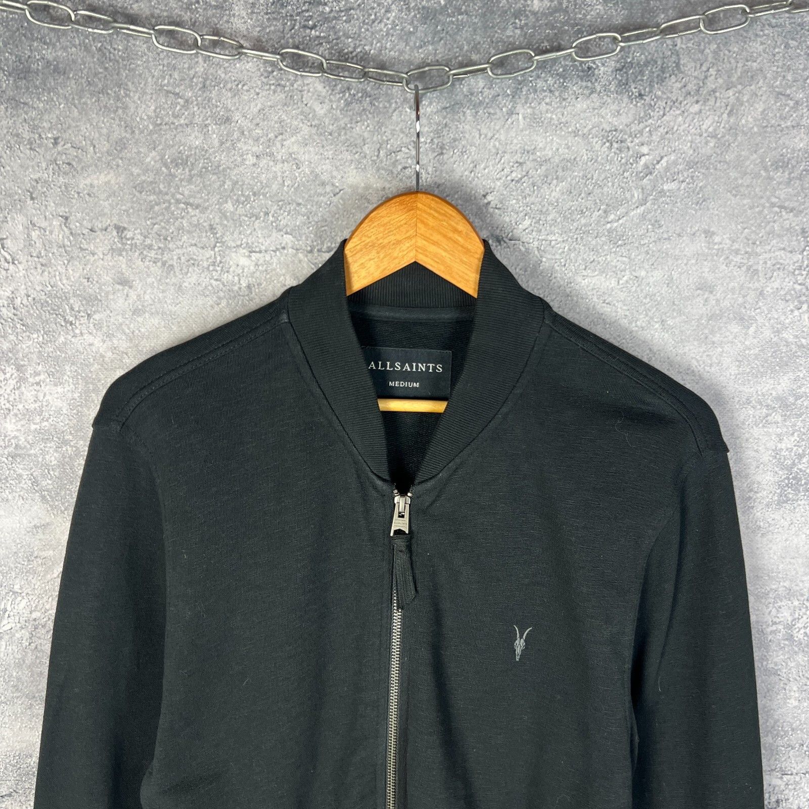Allsaints Allsaints Bomber Zip Sweatshirt Men's Size M Black ` Size US M / EU 48-50 / 2 - 2 Thumbnail