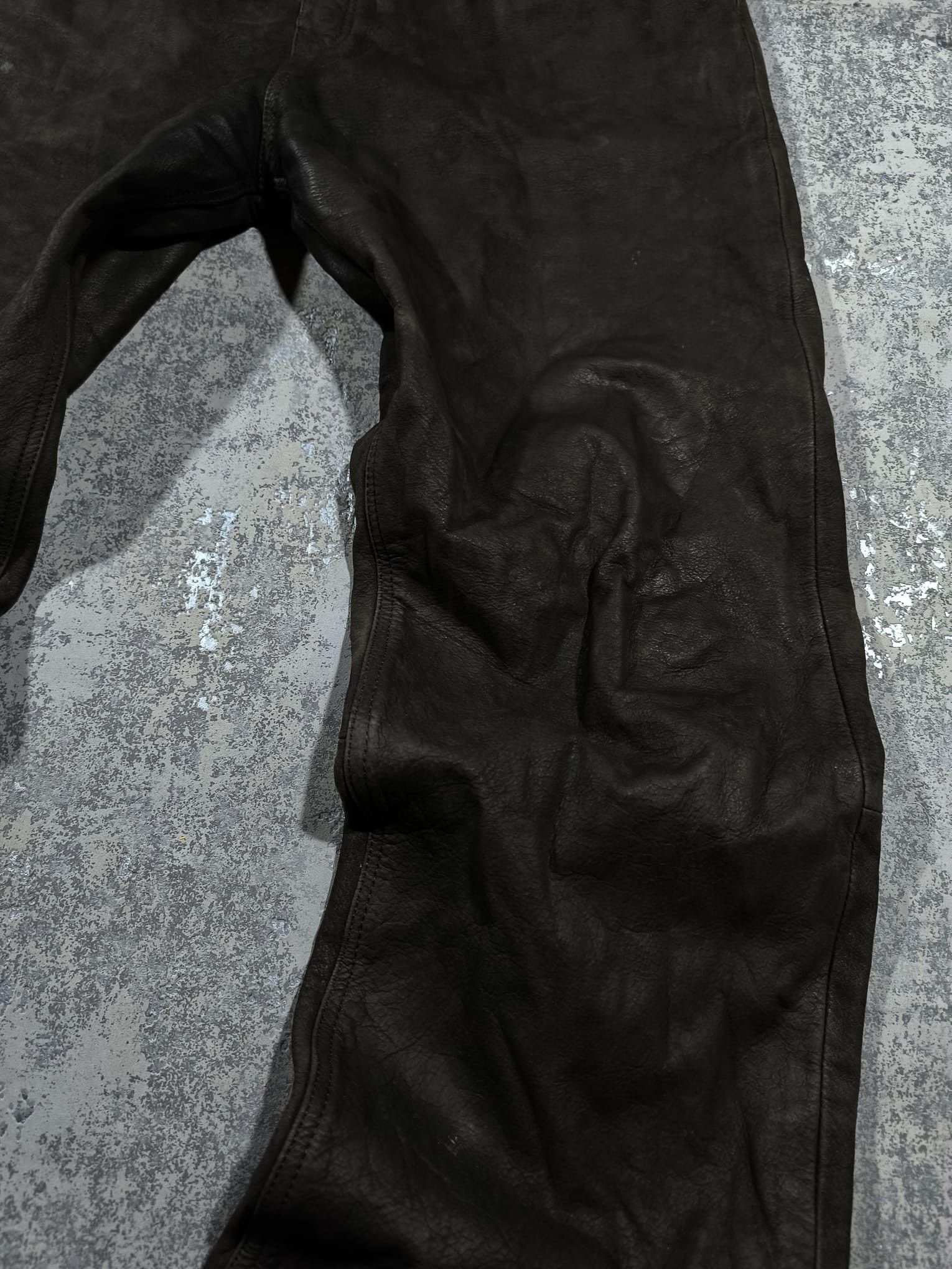 Genuine Leather dark brown western leather 90s pants chrome hearts Size US 38 / EU 54 - 6 Thumbnail