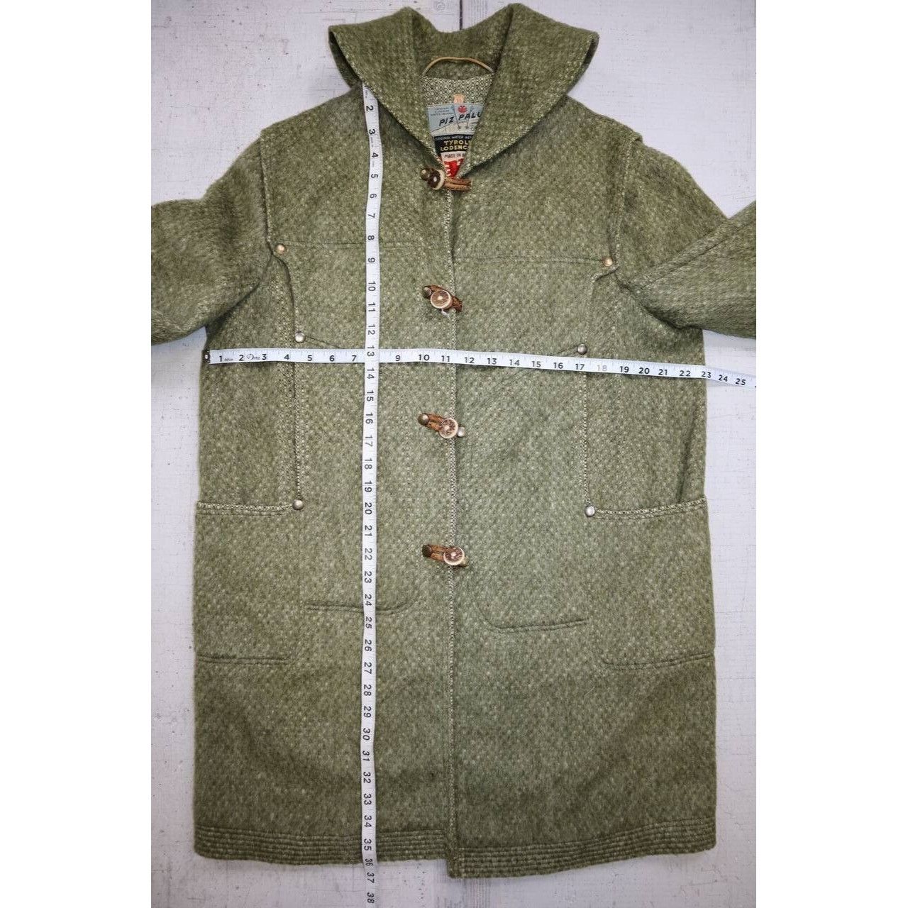 Vintage Vintage 70s Piz Palu Tyroler Loden Coat Green Rare Size 14 Size XL / US 12-14 / IT 48-50 - 6 Thumbnail