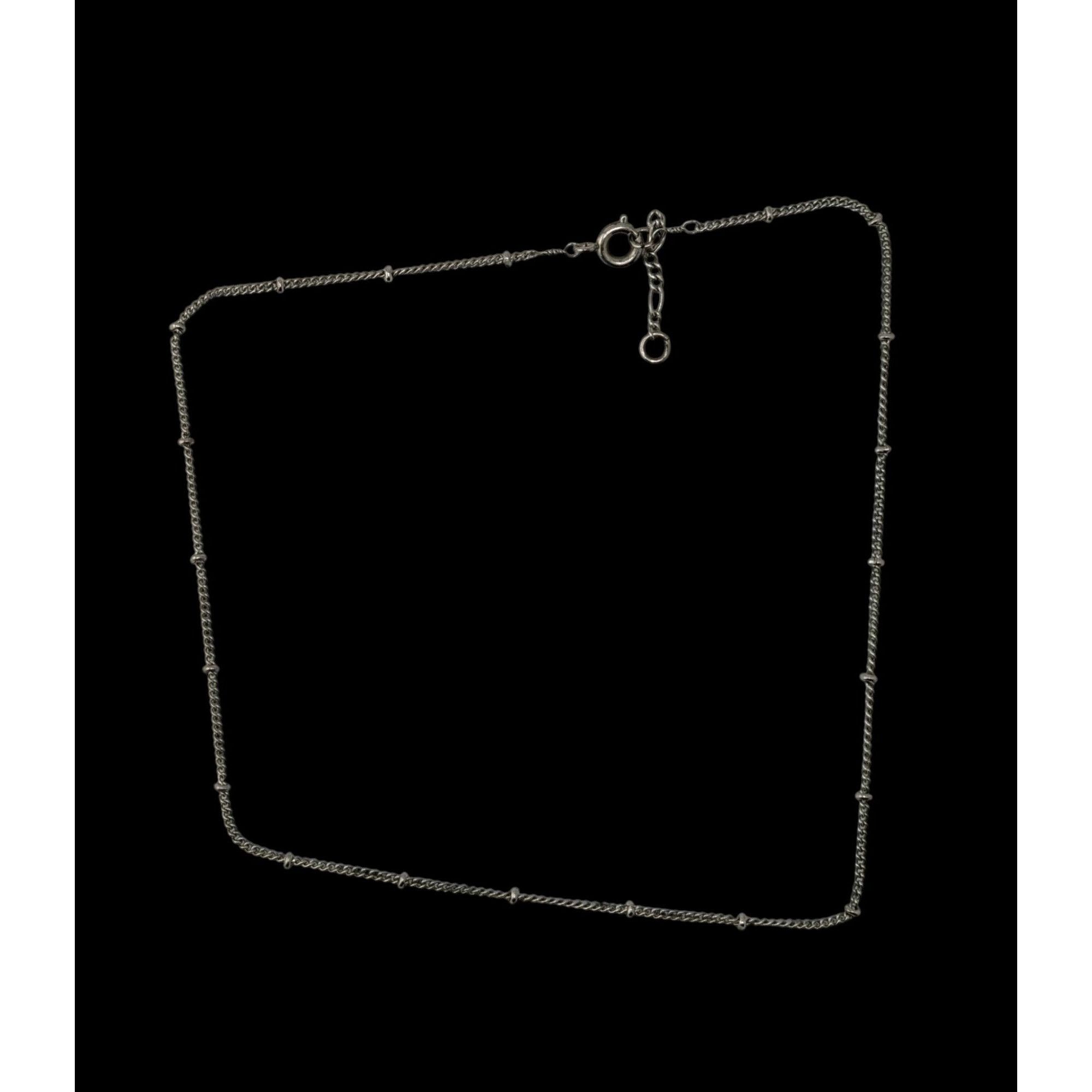 Other Delicate Minimalist Studded Silver Tone Chain Adjustable Nec Size ONE SIZE - 4 Thumbnail