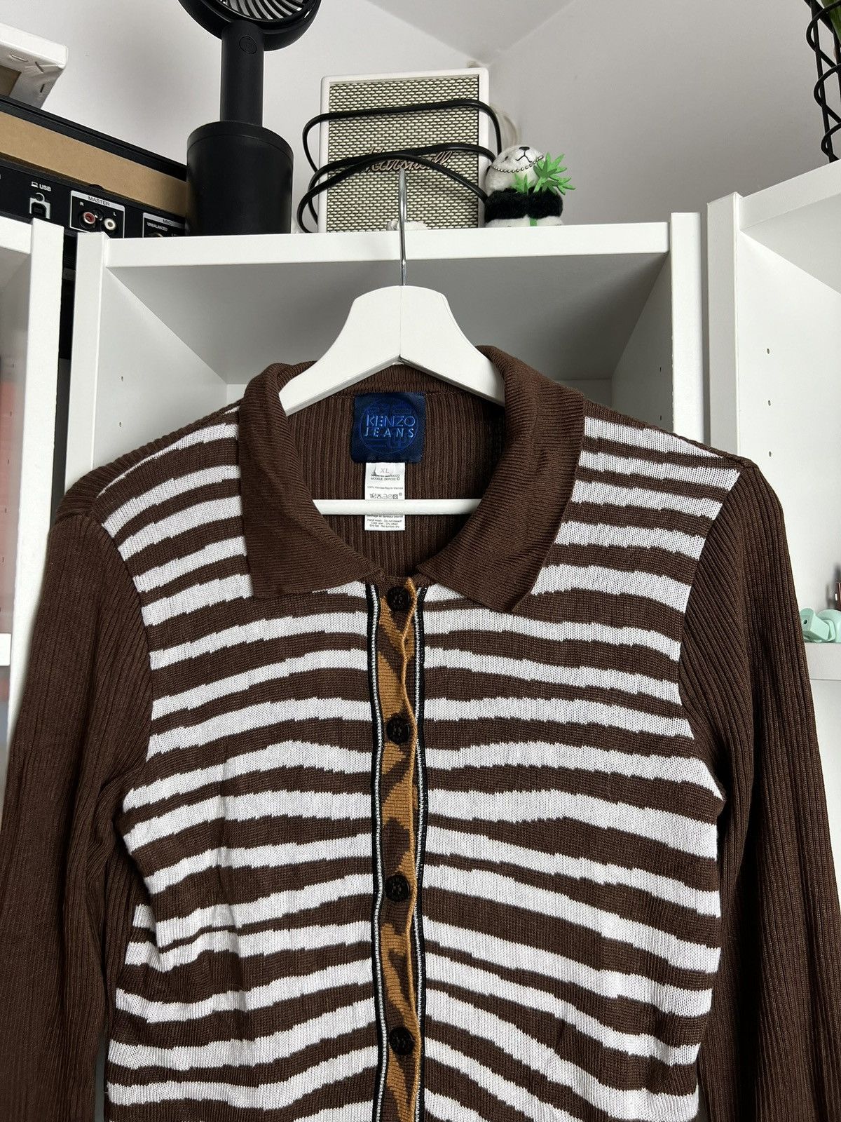 Designer × Kenzo × Vintage Vintage y2k Kenzo zebra print button up cardigan sweater XL Size XL / US 12-14 / IT 48-50 - 3 Thumbnail