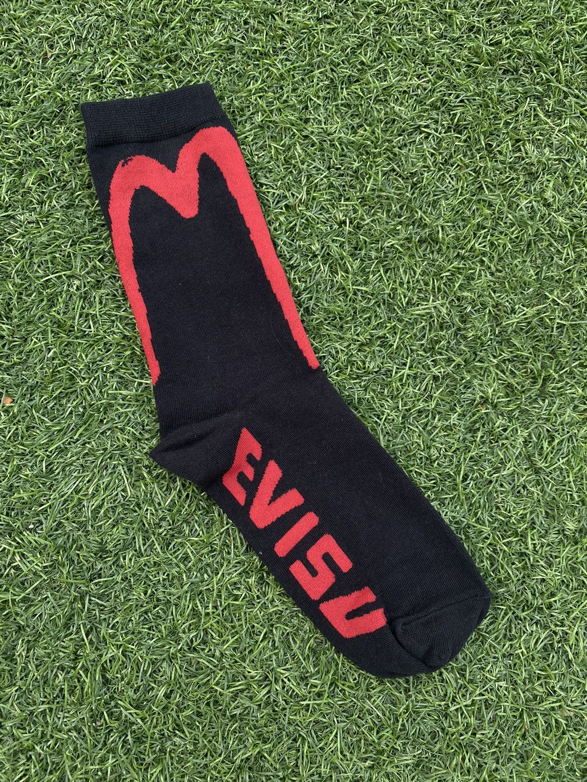 Evisu × Japanese Brand EVISU SOCKS RED BRUSHSTROKE DAICOCK Size 32 - 4 Thumbnail