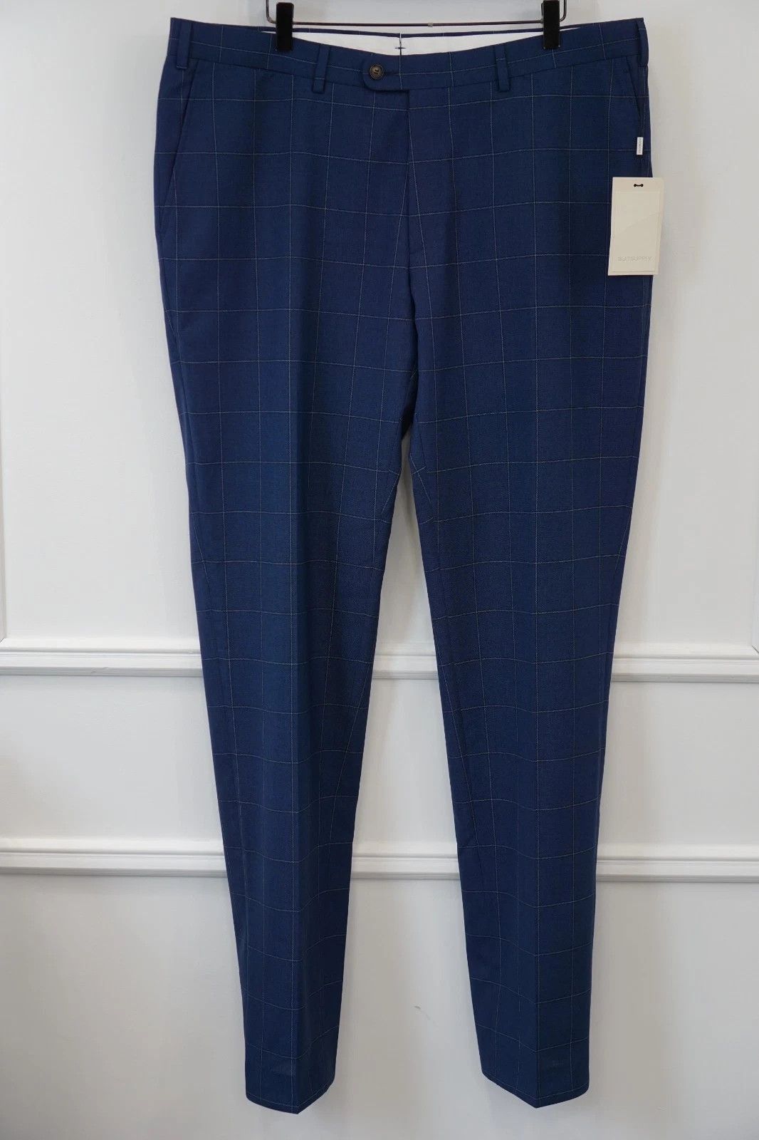 Suitsupply Men Suitsupply Trousers Navy Blue Brescia Wool & Mohair US46 Size 46R - 1 Thumbnail