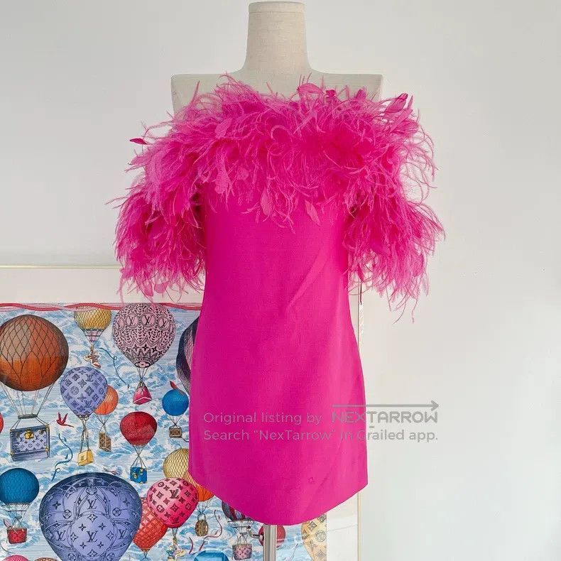 Valentino Feather bandeau dress