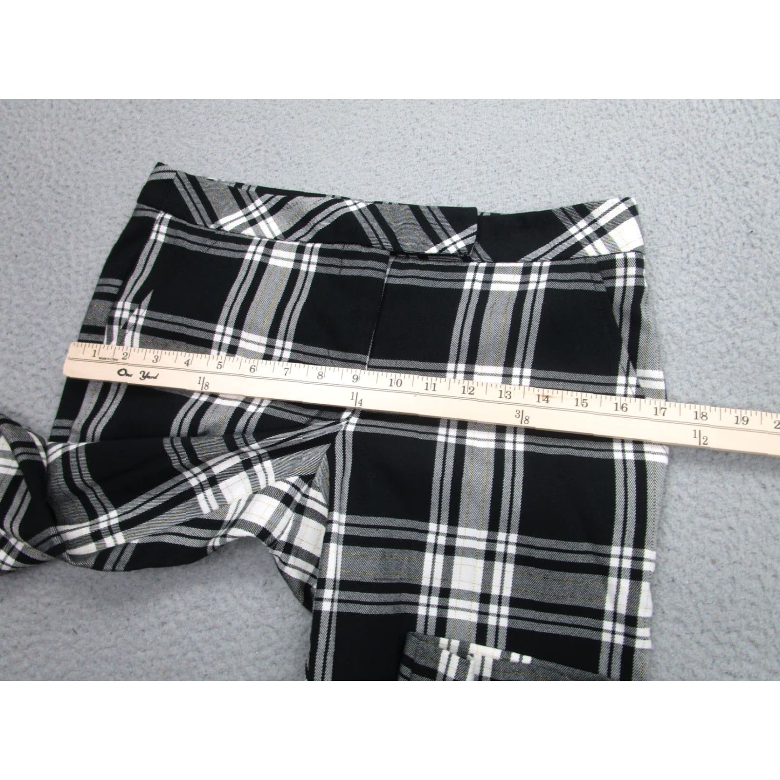Trina Turk Trina Turk Pants Womens 2 Black White Plaid Straight Leg Dress Career Stretch Size 26" / US 2 / IT 38 - 5 Thumbnail