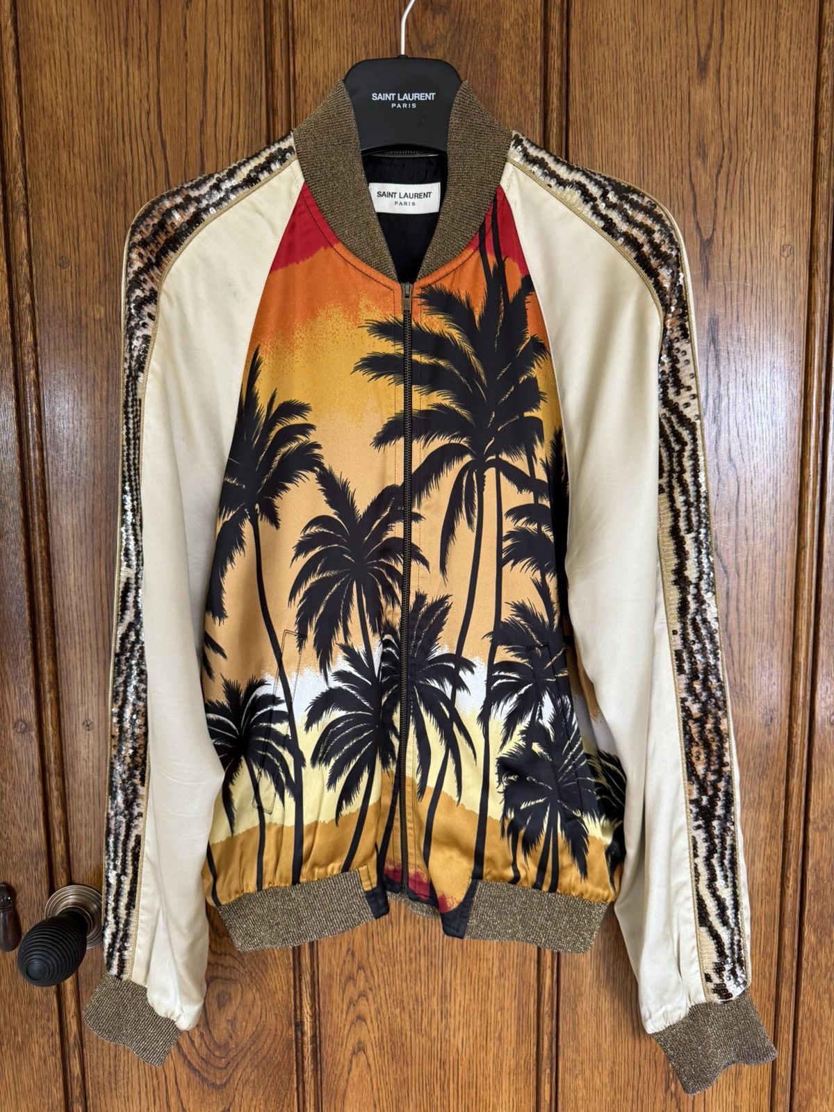 Hedi Slimane × Saint Laurent Paris SS16 Iconic Saint Laurent palm tree runway sequin teddy 42 Size US S / EU 44-46 / 1 - 2 Thumbnail