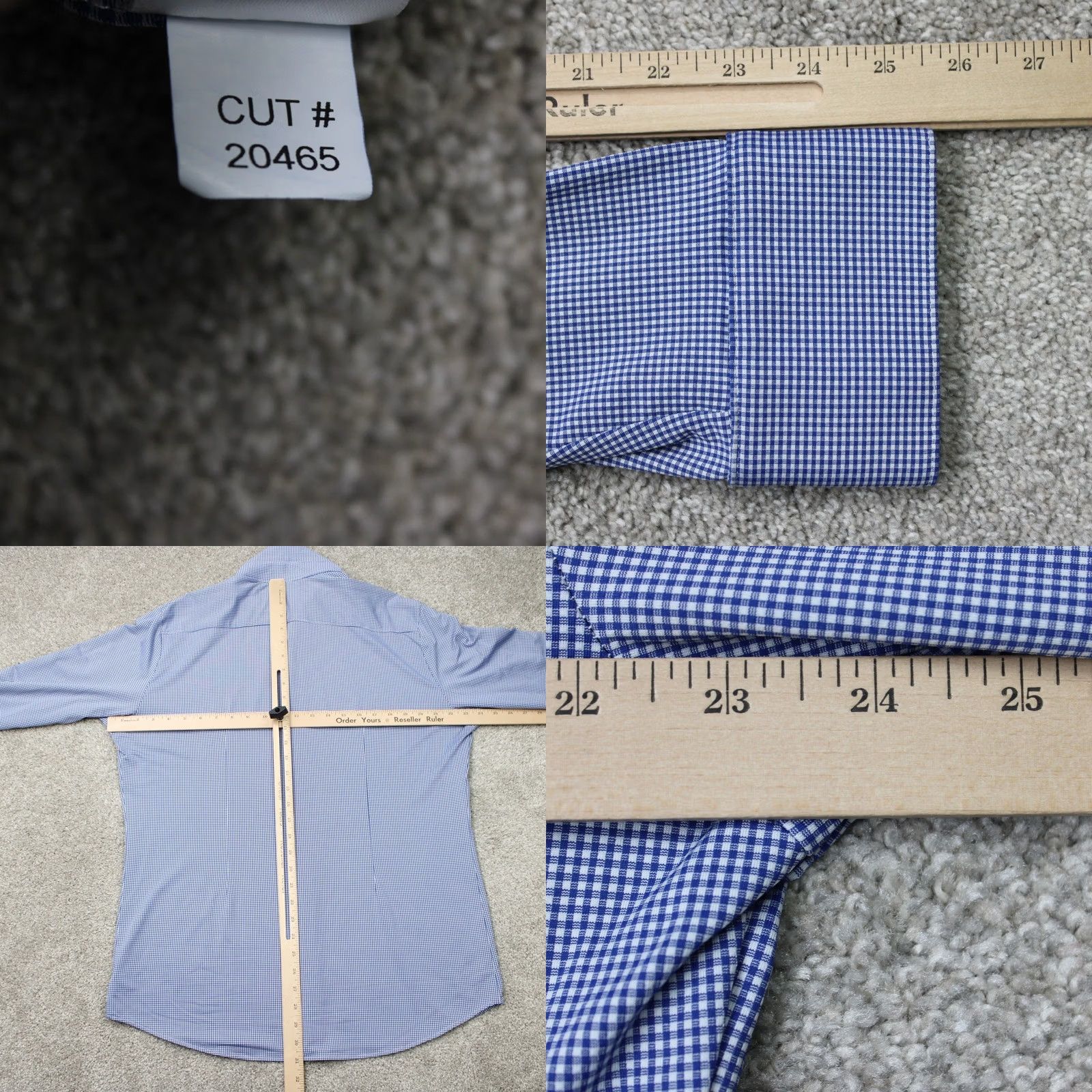 Mizzen+Main Mizzen+Main Shirt Mens XL Blue Check Spinnaker Trim Fit Stretch Long Sleeve Size US XL / EU 56 / 4 - 8 Thumbnail