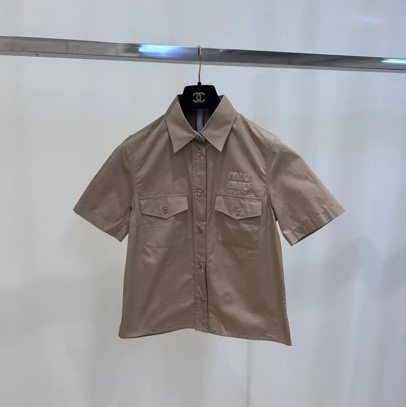Miu Miu Miu Miu Khaki Women's Shirt 0089 Size M / US 6-8 / IT 42-44 - 1 Thumbnail