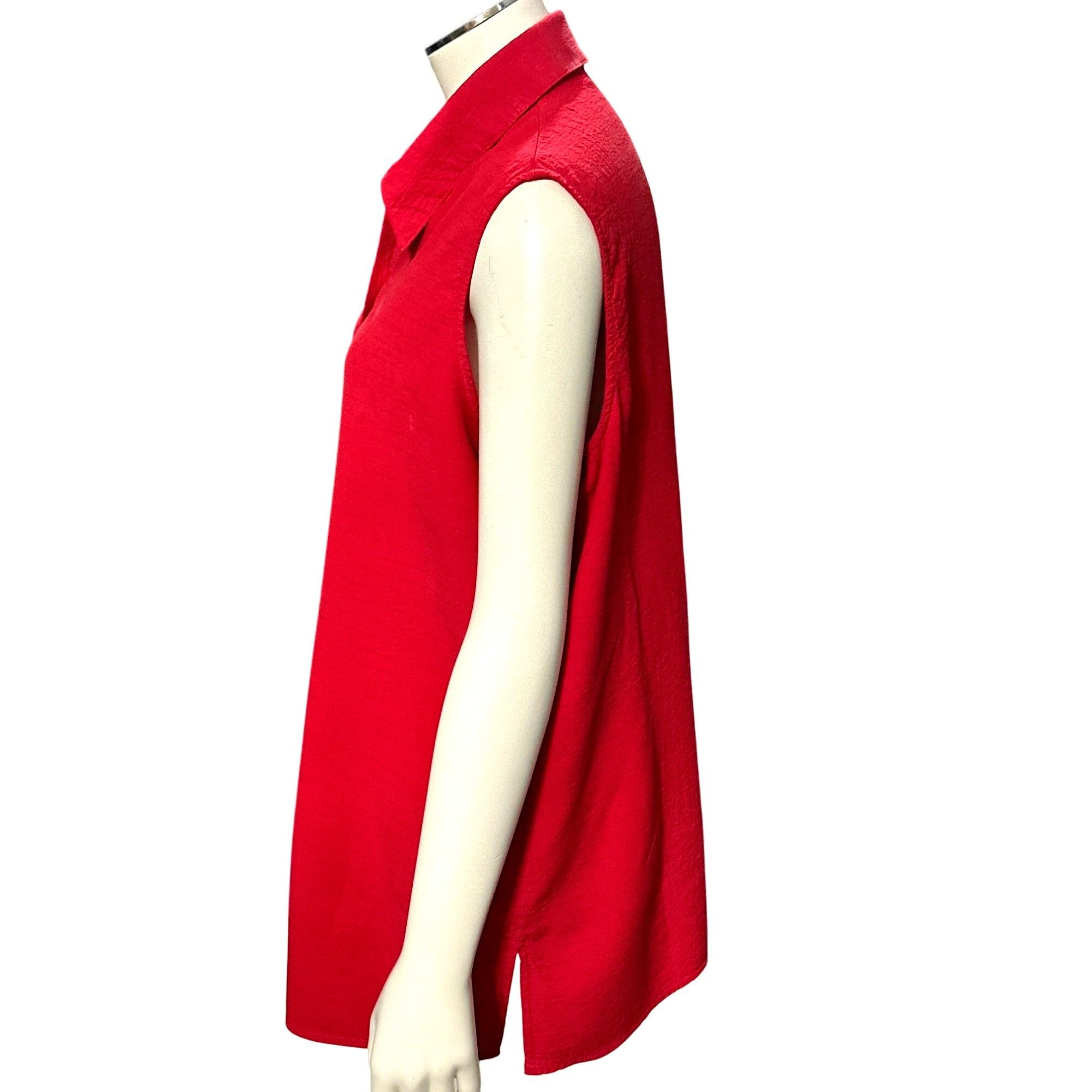 Other CCC Sleeveless Silhouette Red Button Down Blouse With Collar Size L / US 10 / IT 46 - 2 Thumbnail