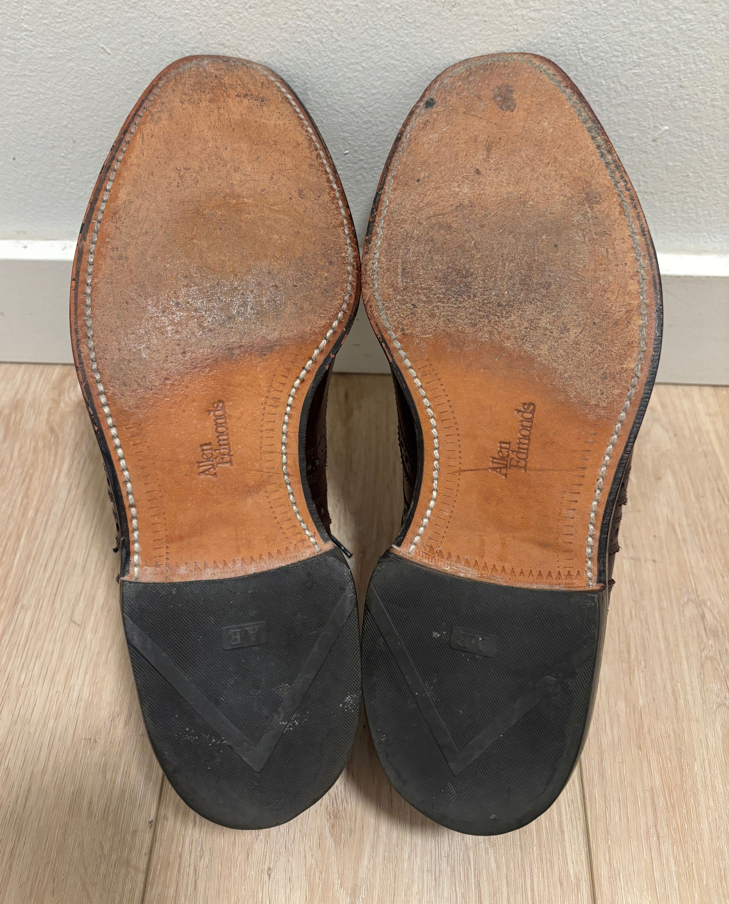 $400 Fairhaven Brown Wingtip Brogue Oxford Dress Shoes