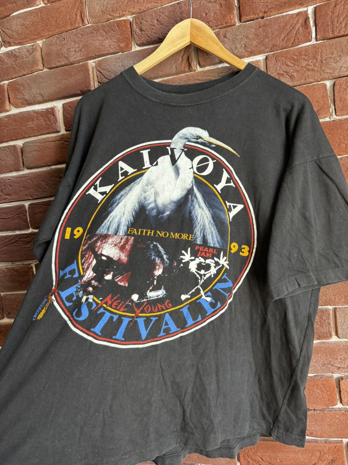 Band Tees Vintage Kalvoya festival shirt 90s Pearl Jam Faith No more Size US L / EU 52-54 / 3 - 5 Thumbnail