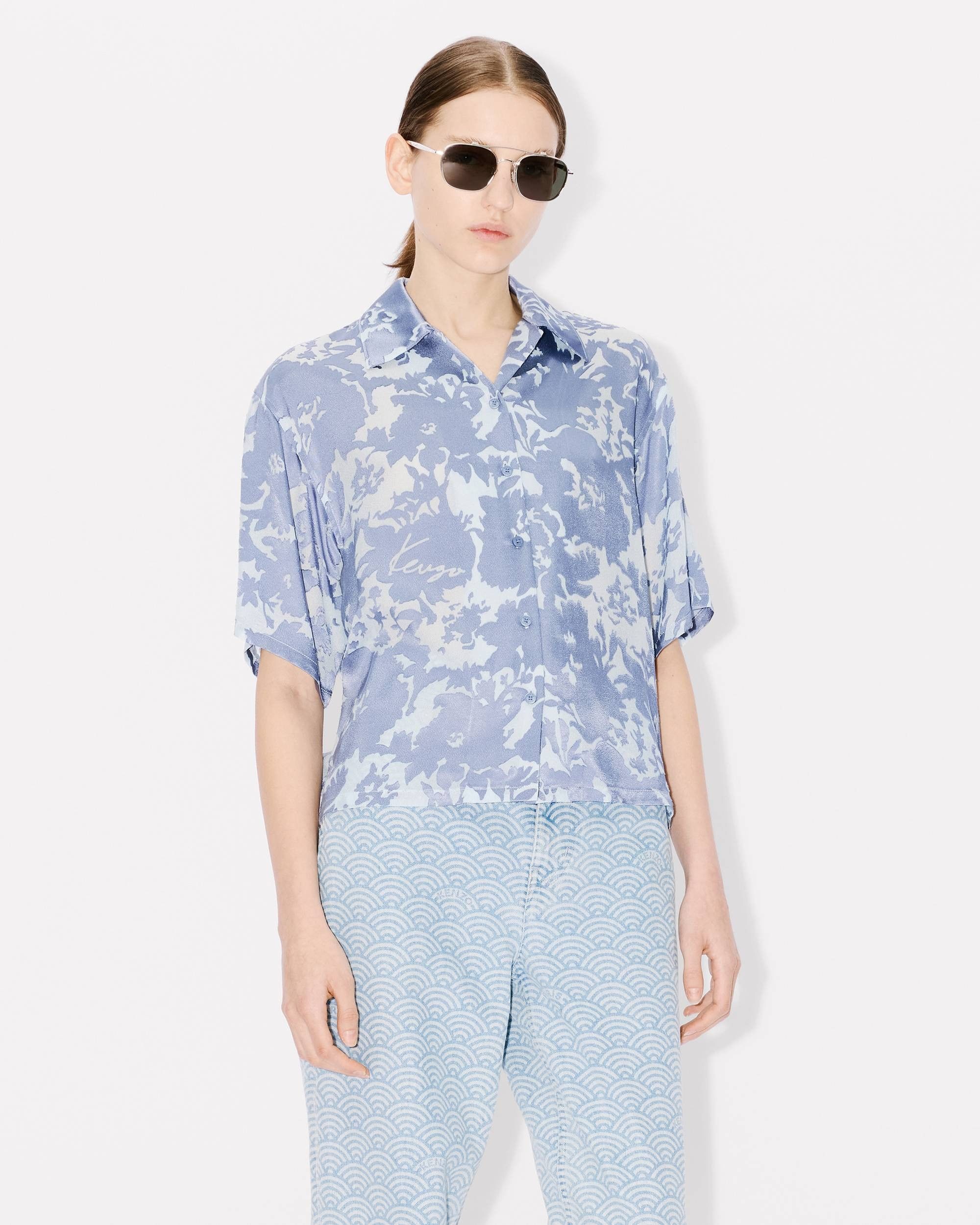 Kenzo o1y1025 Patterned Shirt in Azure Size S / US 4 / IT 40 - 3 Thumbnail