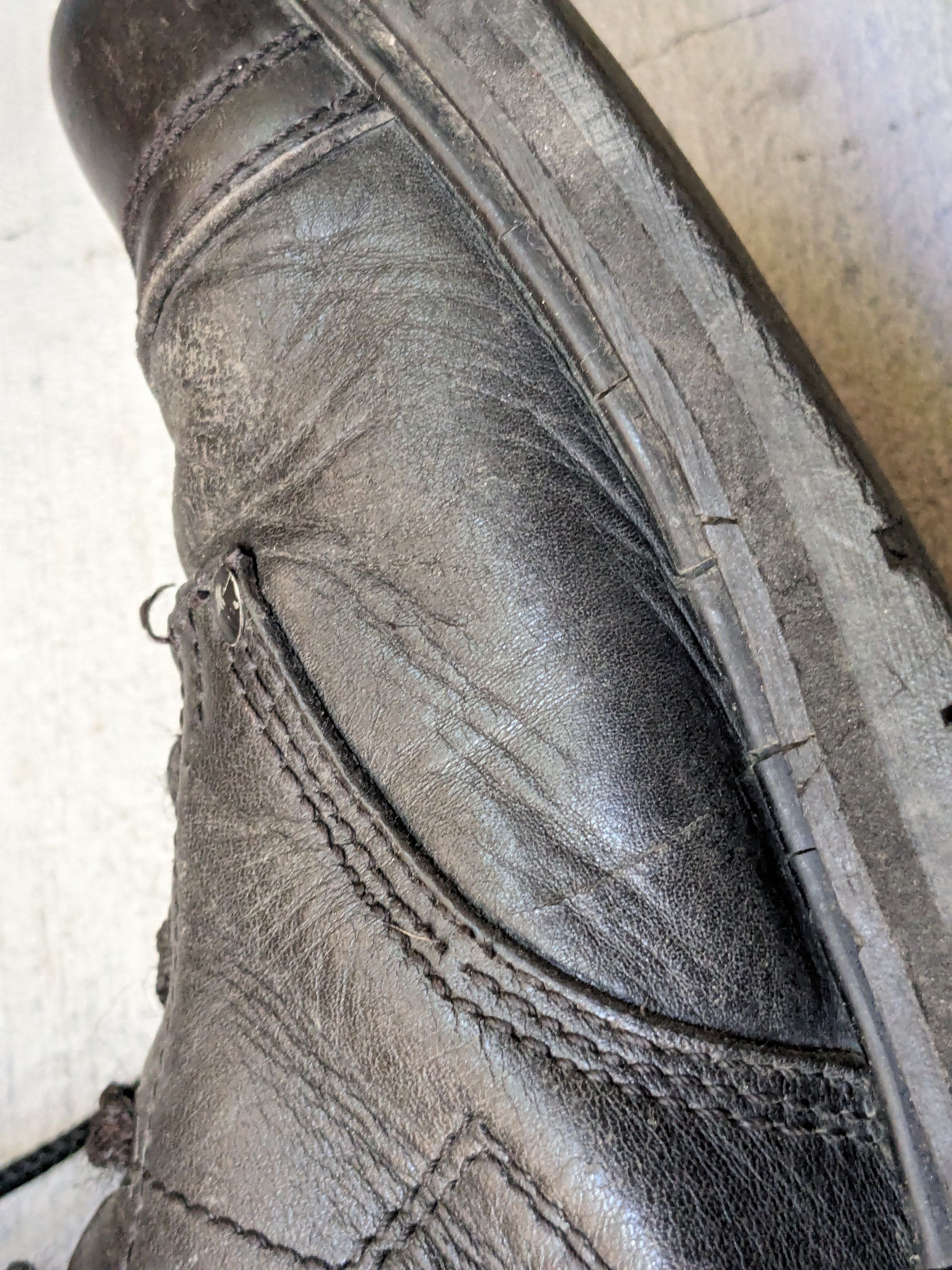 Genuine Leather Vintage Combat Boots Black 9.5 Leather Chunky Biker Moto Size US 9.5 / EU 42-43 - 15 Thumbnail