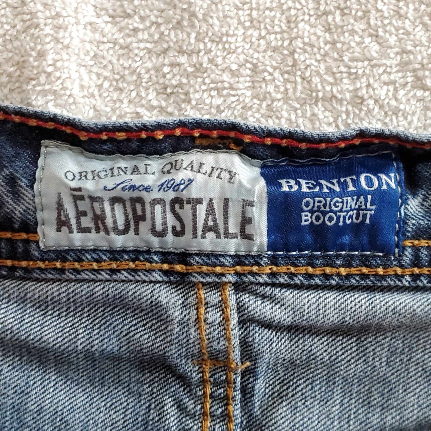 Vintage Y2K Aeropostale Benton Jeans Mens 38 X 31 Grunge Distressed Blue Bootcut Jeans Size US 38 / EU 54 - 2 Thumbnail