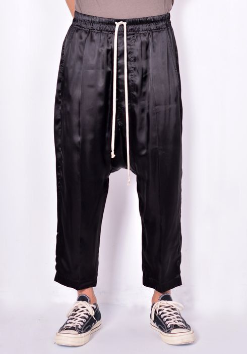 Rick Owens Rick Owens Cropped Drawstring Pants Black Cupro IT 46 US 36 Size US 36 / EU 52 - 15 Thumbnail