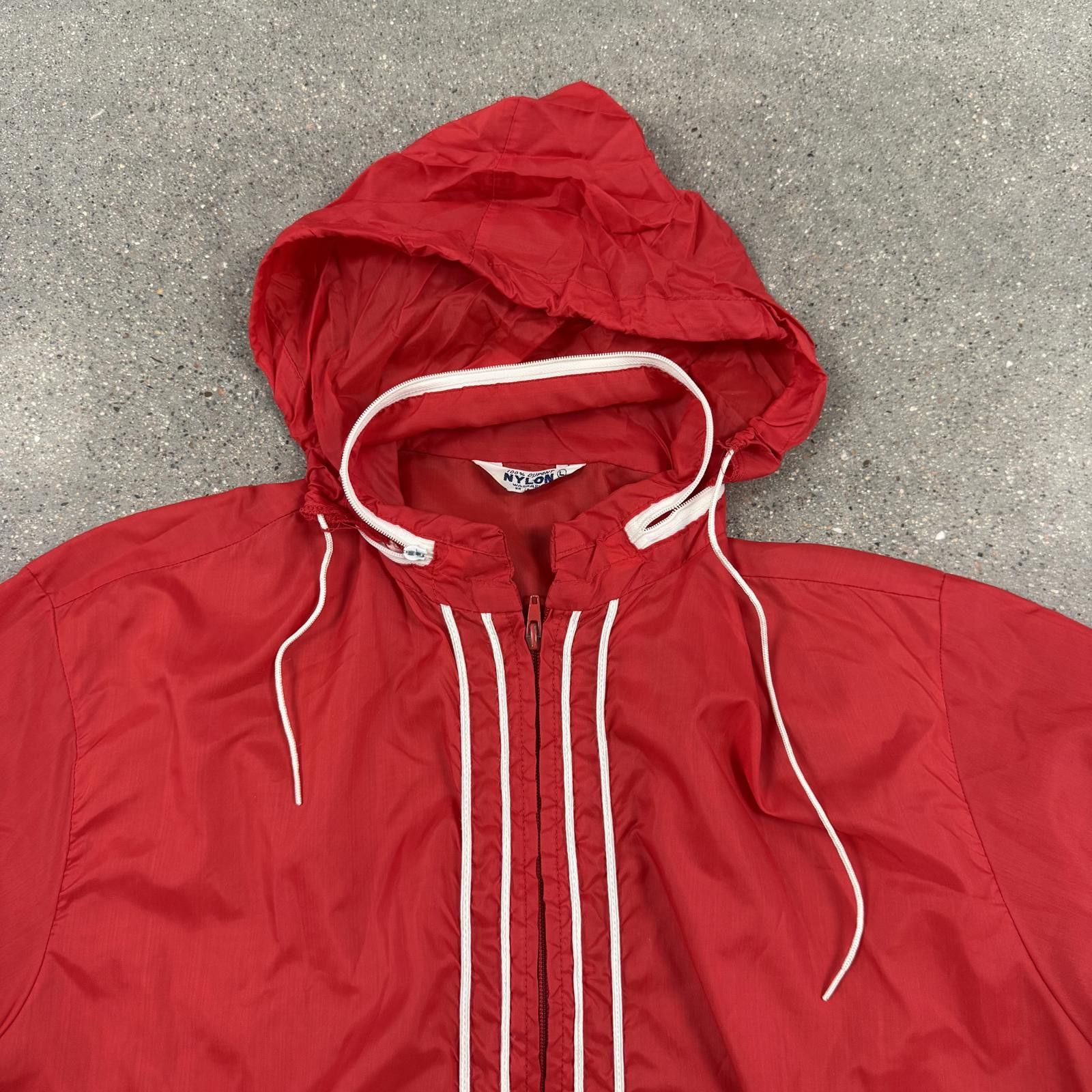 DuPont Vtg 60s DUPONT Hot Rod / Surf Red Nylon Jacket L RARE Size US L / EU 52-54 / 3 - 6 Thumbnail