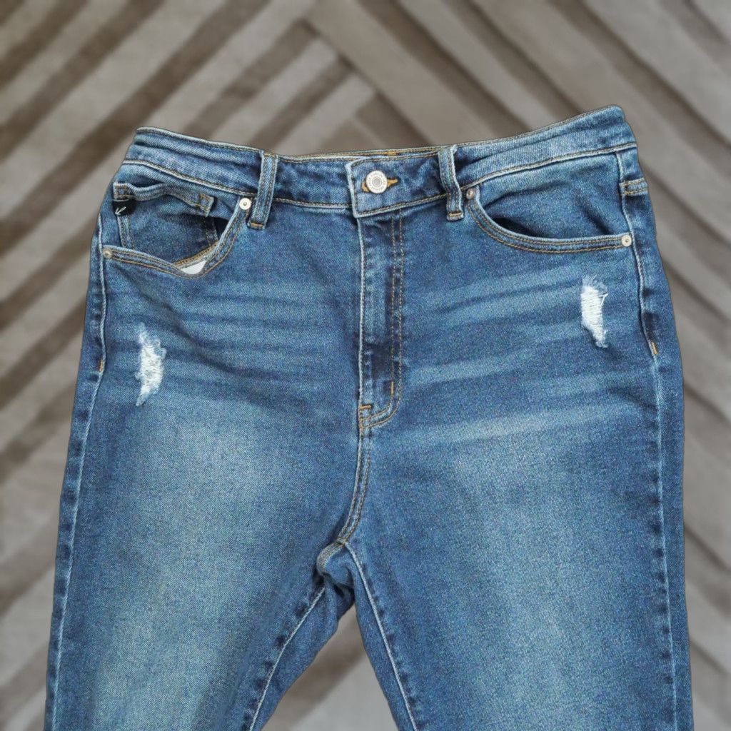 Vintage KanCan Jeans Womens 13 30 Blue Denim 5-Pocket Stretch Regular Rise High Inseam 27 in Pants Tapered Vintage No Size 24" / US 00 / IT 34 - 1 Thumbnail