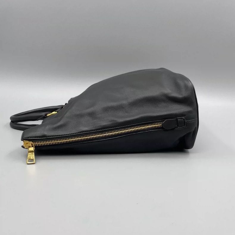 Prada Prada Black Leather Tote Bag with Strap -2505 Size ONE SIZE - 4 Thumbnail