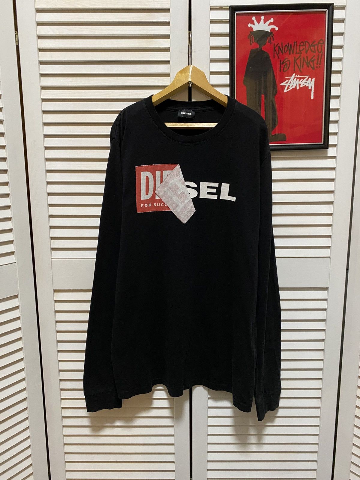 Diesel Long Sleeve Shirt DIESEL Big Logo Print Luxury Casual Size US L / EU 52-54 / 3 - 1 Thumbnail