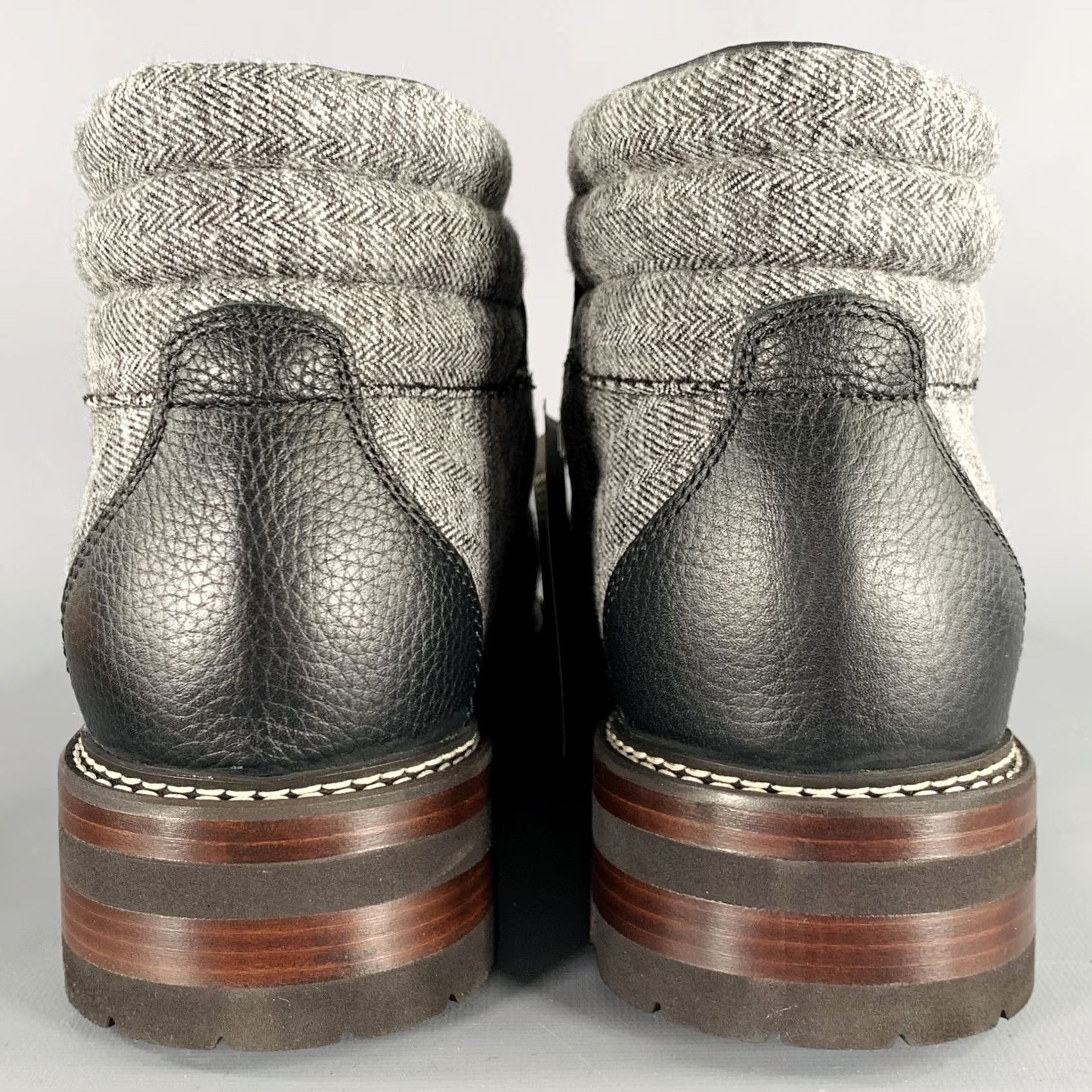 Vintage MONTELLIANA Tom Hiker Grey Black Tweed Wool Hiking Boots Size 10 Mens Size US 10 / EU 43 - 3 Thumbnail