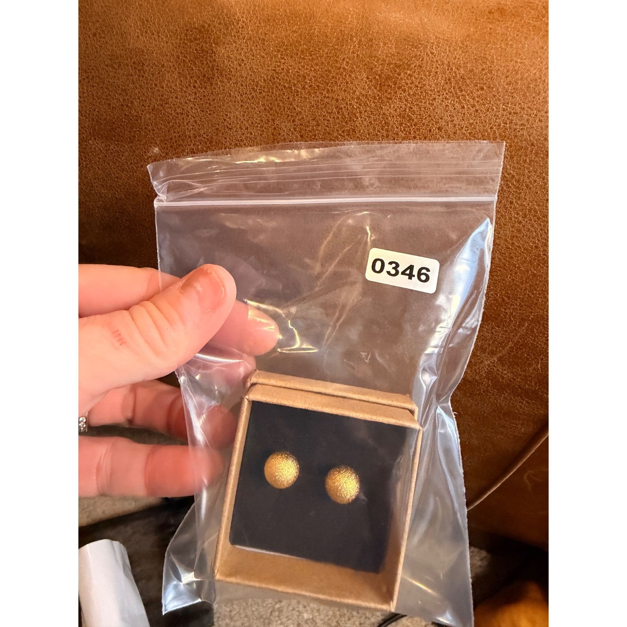 Other Gold Textured Ball Stud Earrings In Gift Box Size ONE SIZE - 4 Thumbnail