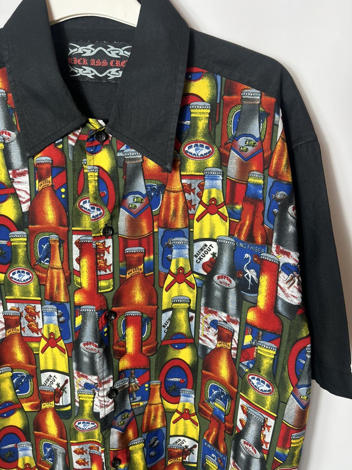 Vintage Vintage Bottle Rows Pattern Aloha Hawaiian Beach Shirt Size US L / EU 52-54 / 3 - 4 Thumbnail