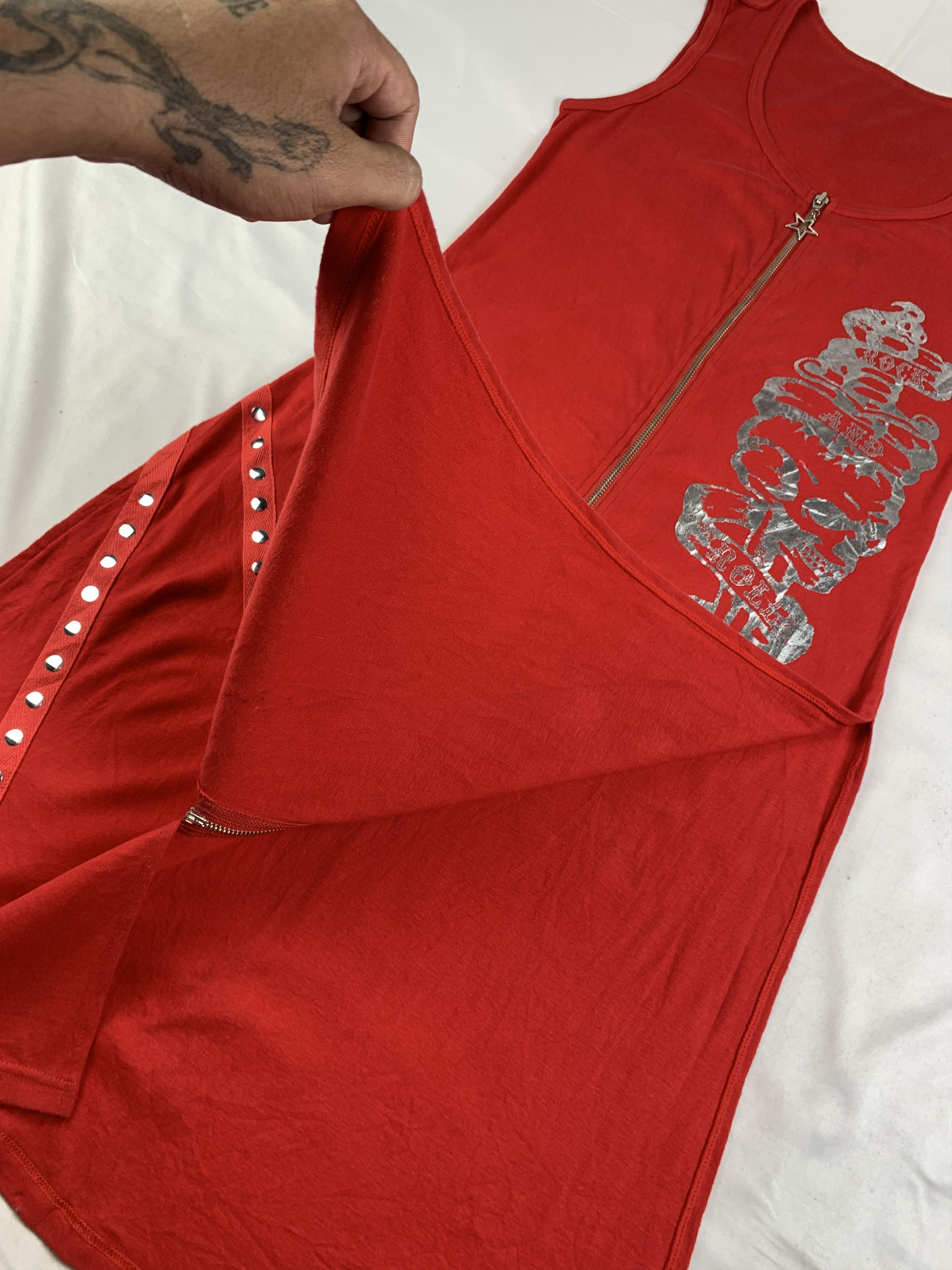 Japanese Brand Chorus Skull Red Zip Tattoo Dress (L) Size L / US 10 / IT 46 - 8 Thumbnail
