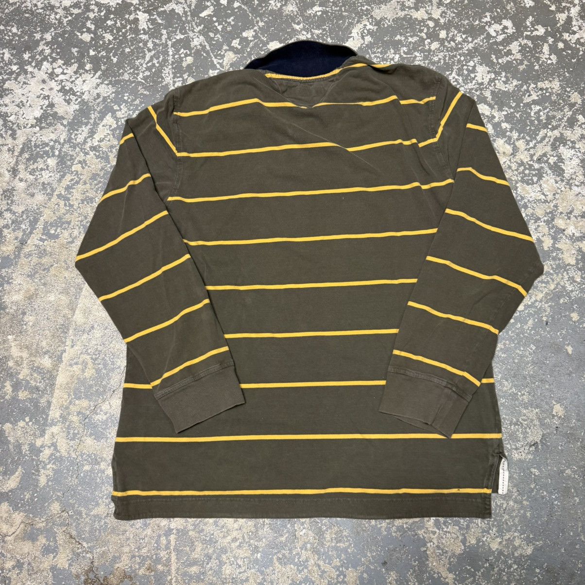 Vintage Vintage Tommy Hilfiger Brown Yellow Striped Polo Tshirt Size US M / EU 48-50 / 2 - 9 Thumbnail