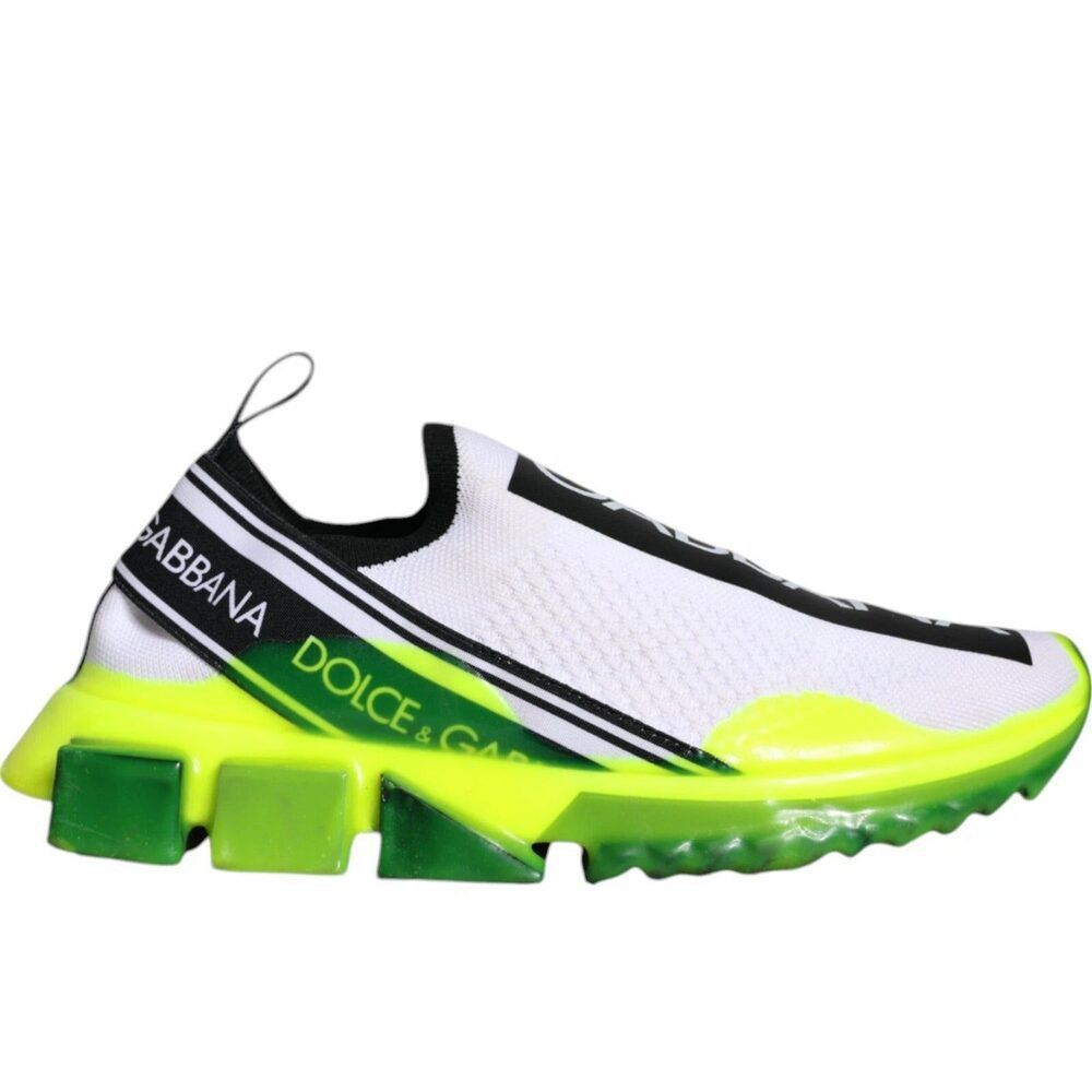 Dolce & Gabbana Dolce & Gabbana White Yellow Slip On Sorrento Sneakers Shoes Size US 7 / IT 37 - 4 Thumbnail
