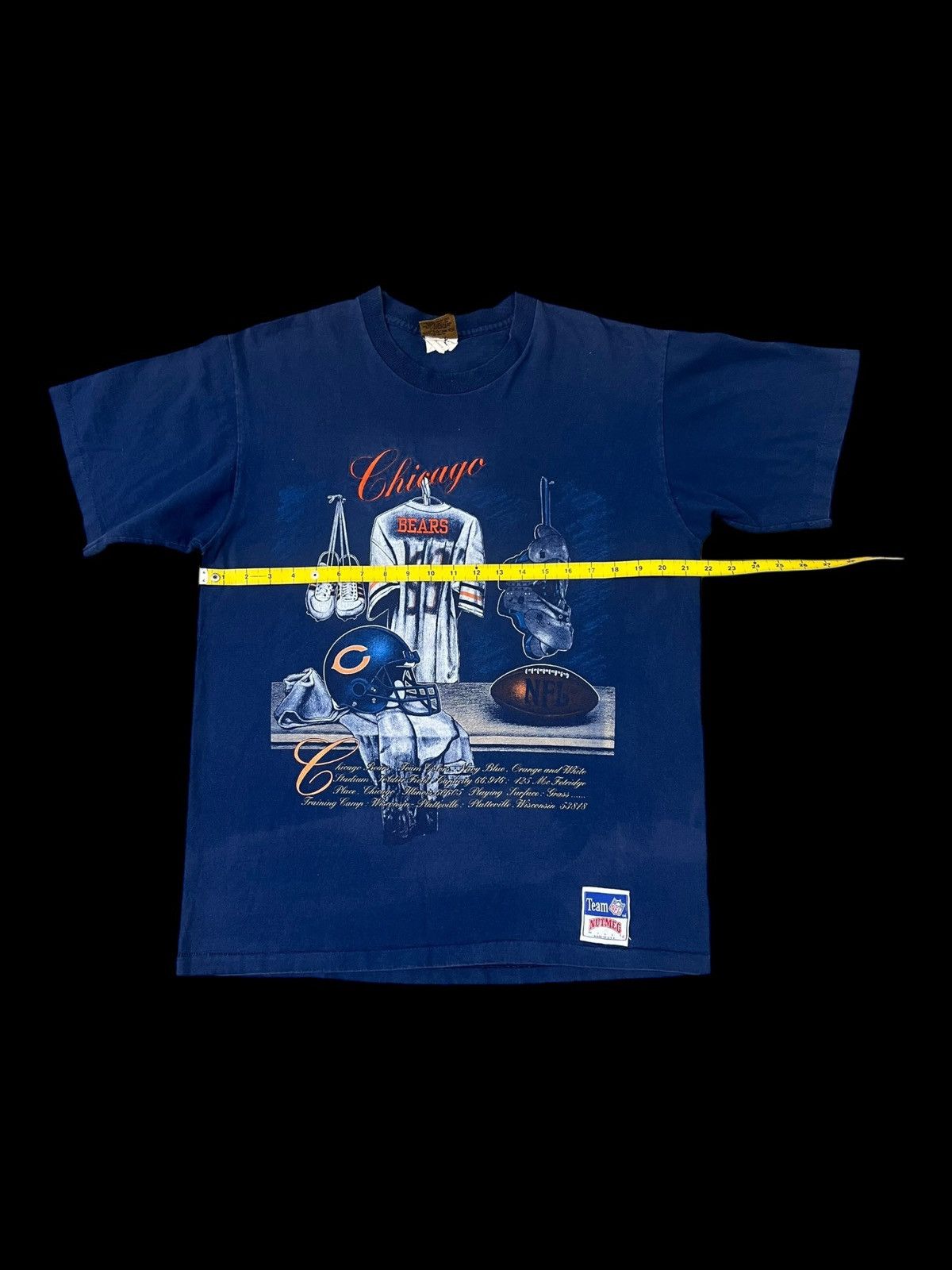 Salem Sportswear Vintage Chicago Bears Nutmeg Mills T-Shirt (Made in USA) Size US L / EU 52-54 / 3 - 7 Thumbnail