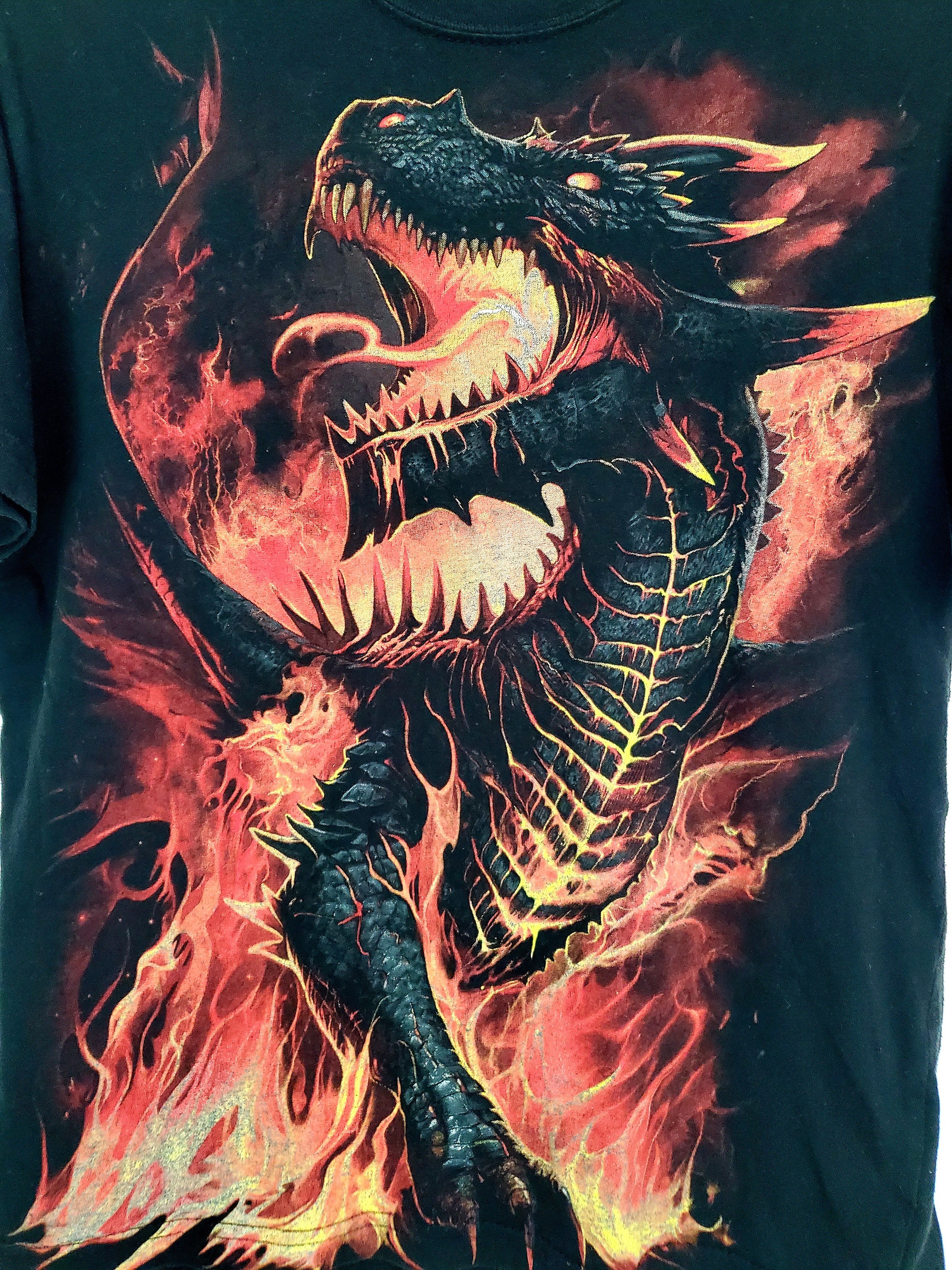 Band Tees × Vintage Vintage Y2k All Over Print Dragon Double Sided Graphic S Size US S / EU 44-46 / 1 - 2 Thumbnail