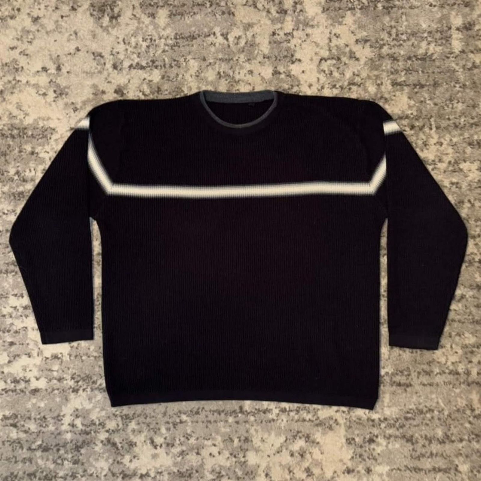 Sideout Y2K Sideout Boxy Striped Knit Sweater Size US L / EU 52-54 / 3 - 1 Thumbnail