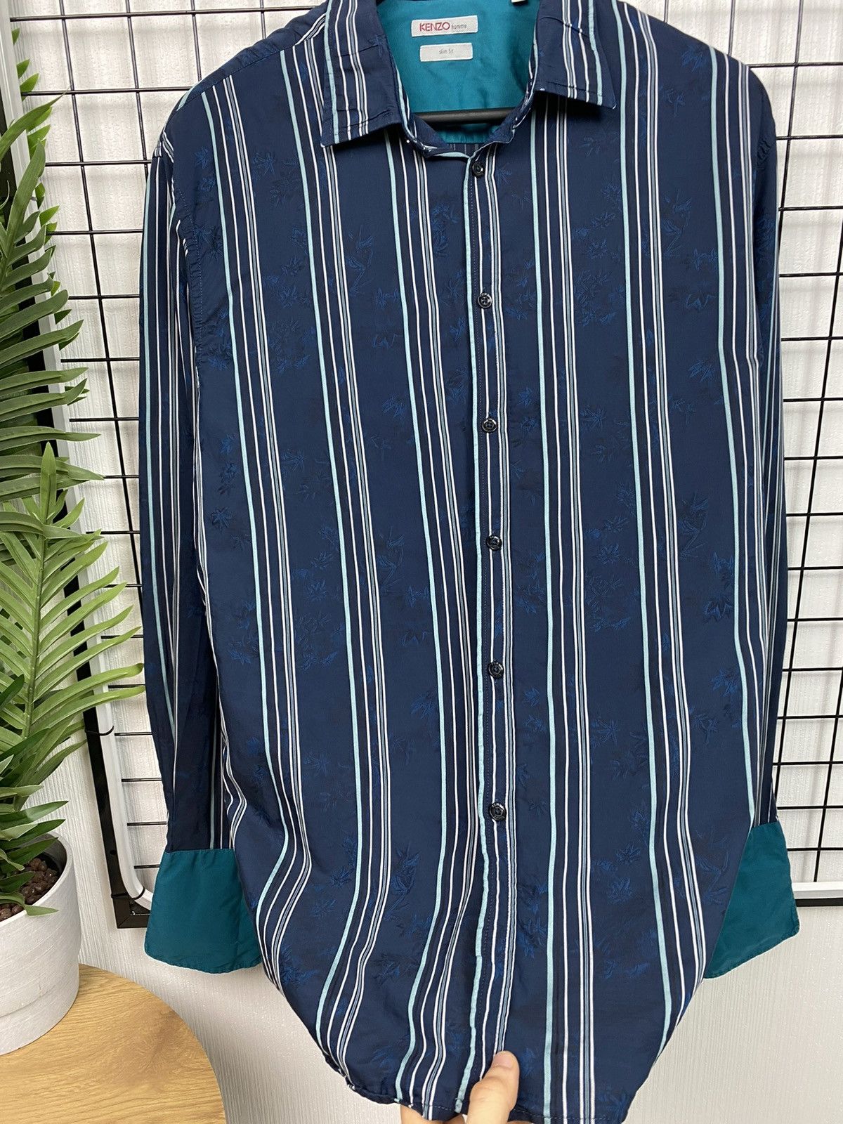 Kenzo Kenzo striped floral shirt blue Size 42/16 L Size US L / EU 52-54 / 3 - 8 Thumbnail