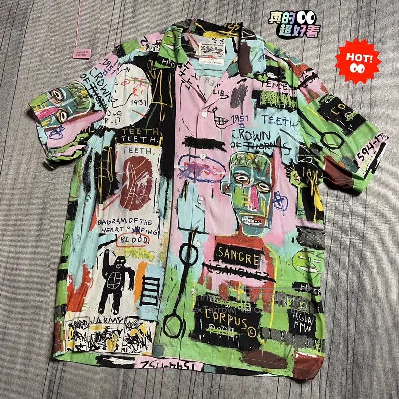 Wacko Maria Wacko Maria 21SS Basquit Graffiti Cuban Collar Short-sleev Size US L / EU 52-54 / 3 - 1 Thumbnail