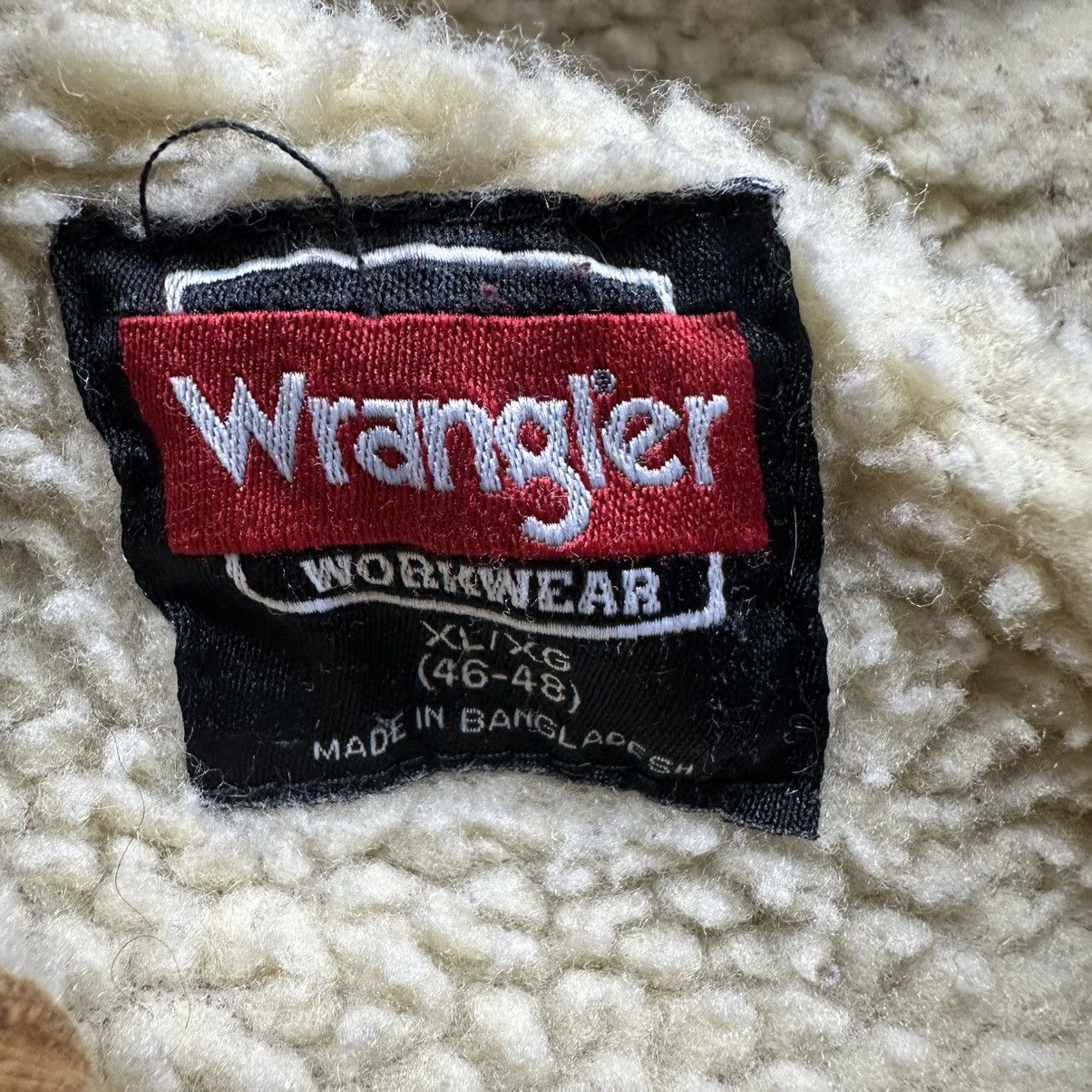 Wrangler Vintage Y2K Tan Wrangler Workwear Sherpa Lined Zip Up Hoodie Size US XL / EU 56 / 4 - 6 Thumbnail