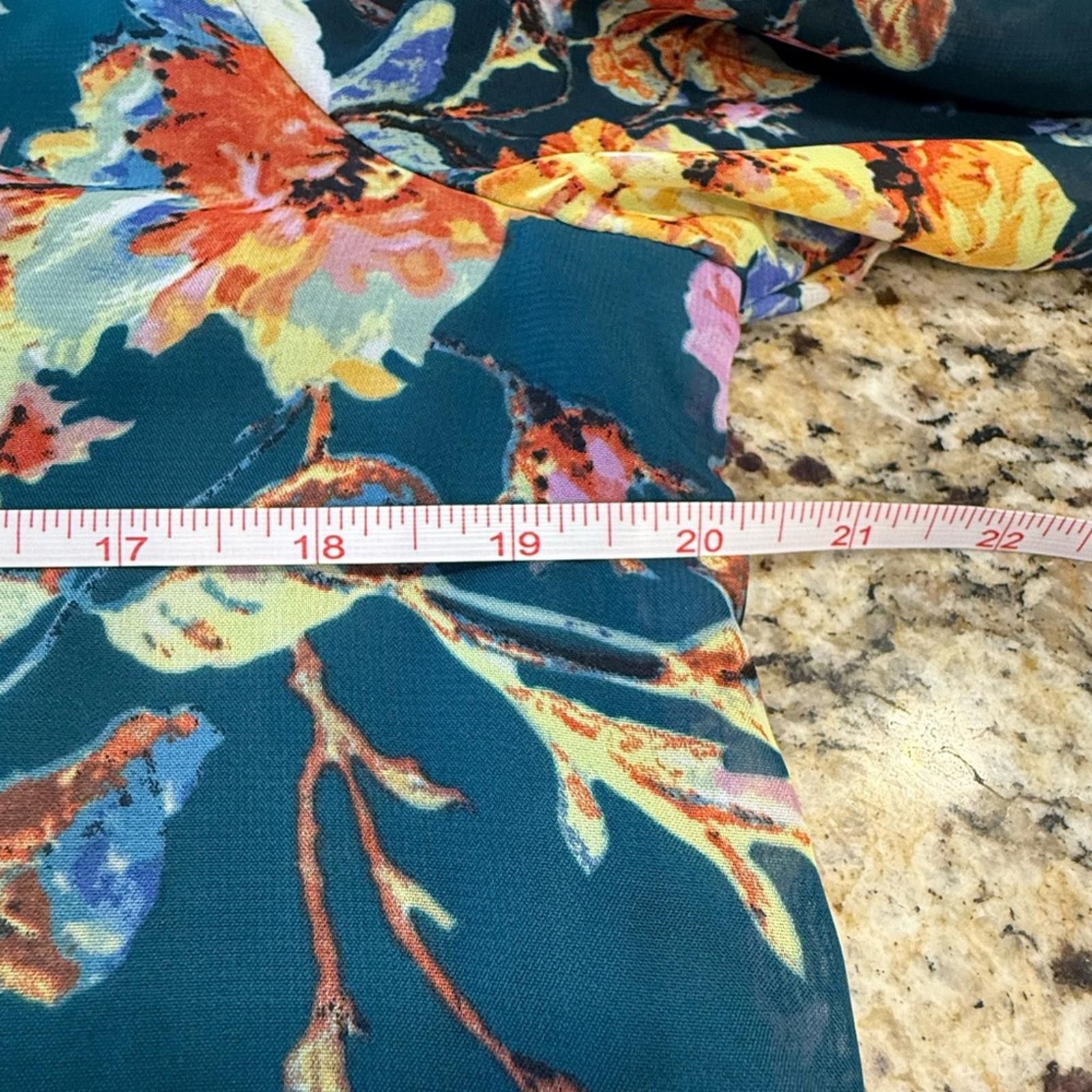 Other Show me Your MuMu boho floral tunic top teal pink yellow Med Size M / US 6-8 / IT 42-44 - 8 Thumbnail