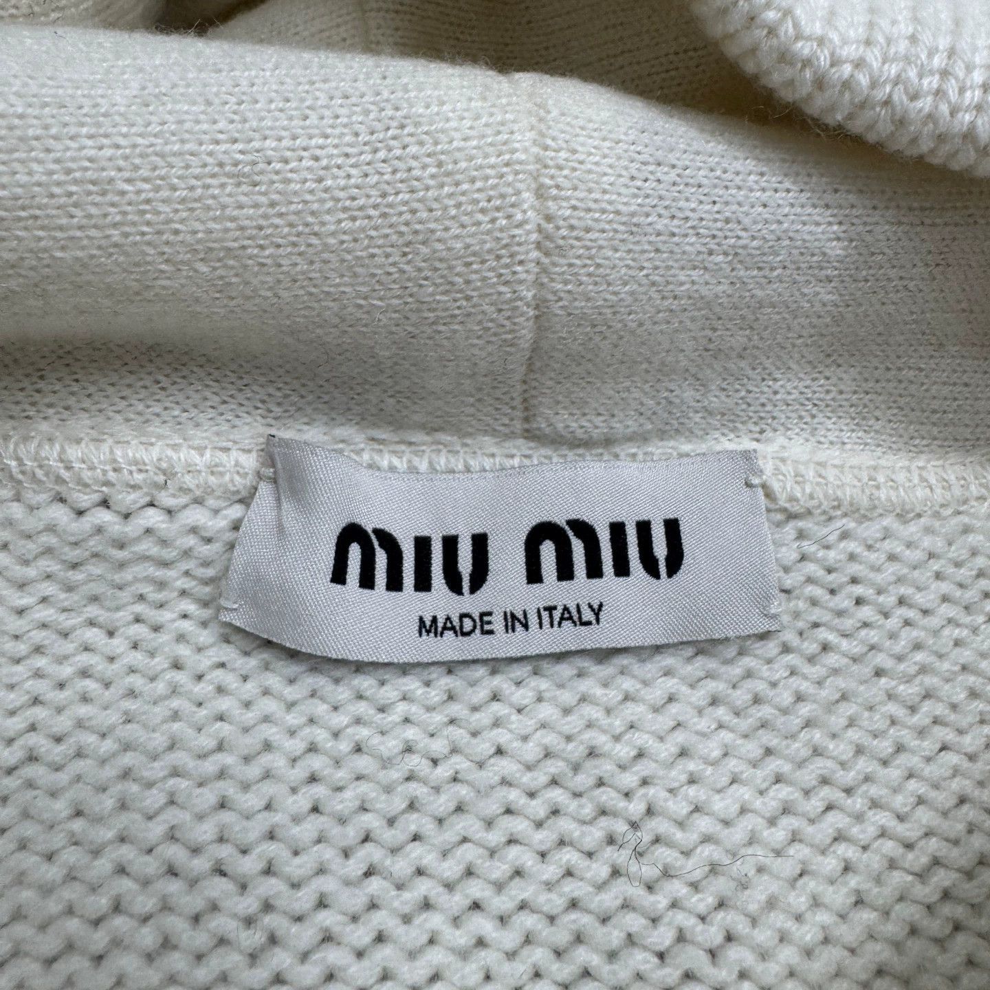 Miu Miu MIU MIU logo intarsia cashmere hoodie size 38 Size S / US 4 / IT 40 - 2 Thumbnail