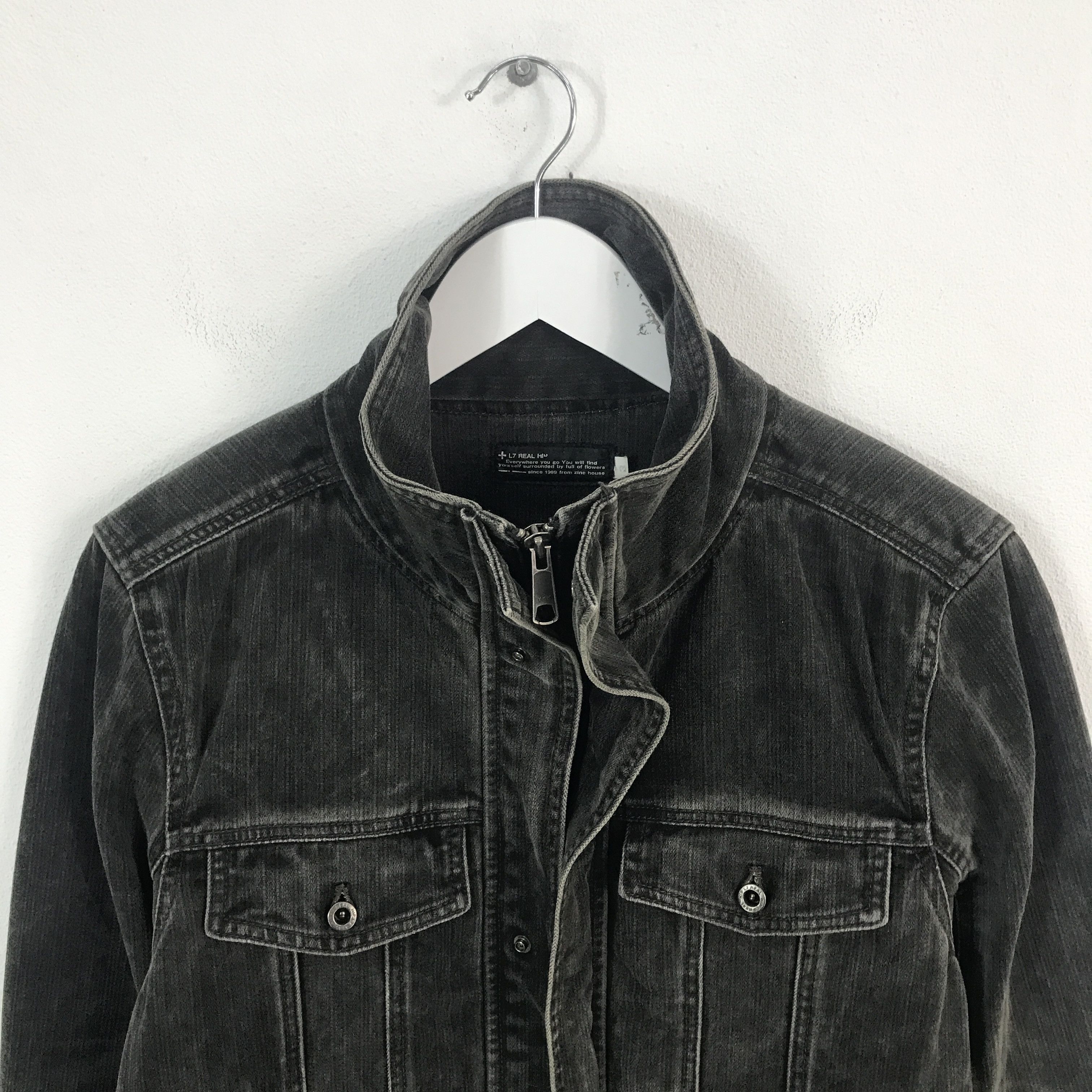 Japanese Brand × L7 Real Hip Rare L7 real hip black denim zipper jacket Size US M / EU 48-50 / 2 - 2 Thumbnail