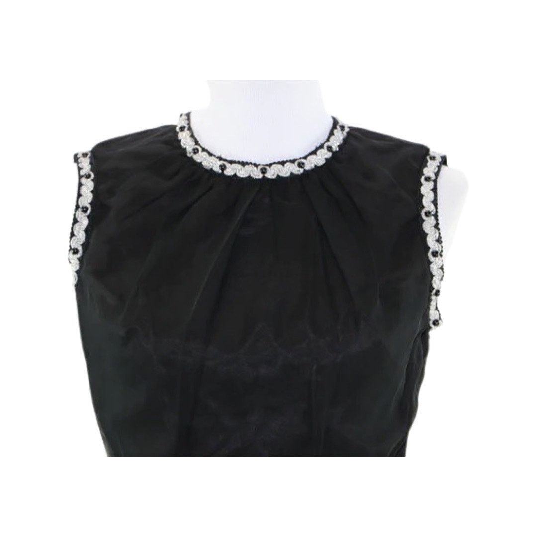 Vintage Vintage 60s Little Black Dress Metallic Silver Beading Med Size M / US 6-8 / IT 42-44 - 2 Thumbnail