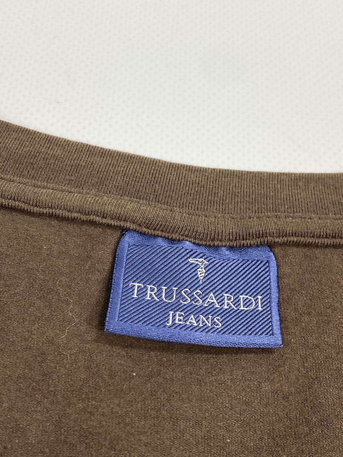 Trussardi 🔥LASTDROP🔥Vintage Bronze Rainbow Logo Rusted Brown Elastic Size XL / US 12-14 / IT 48-50 - 5 Thumbnail